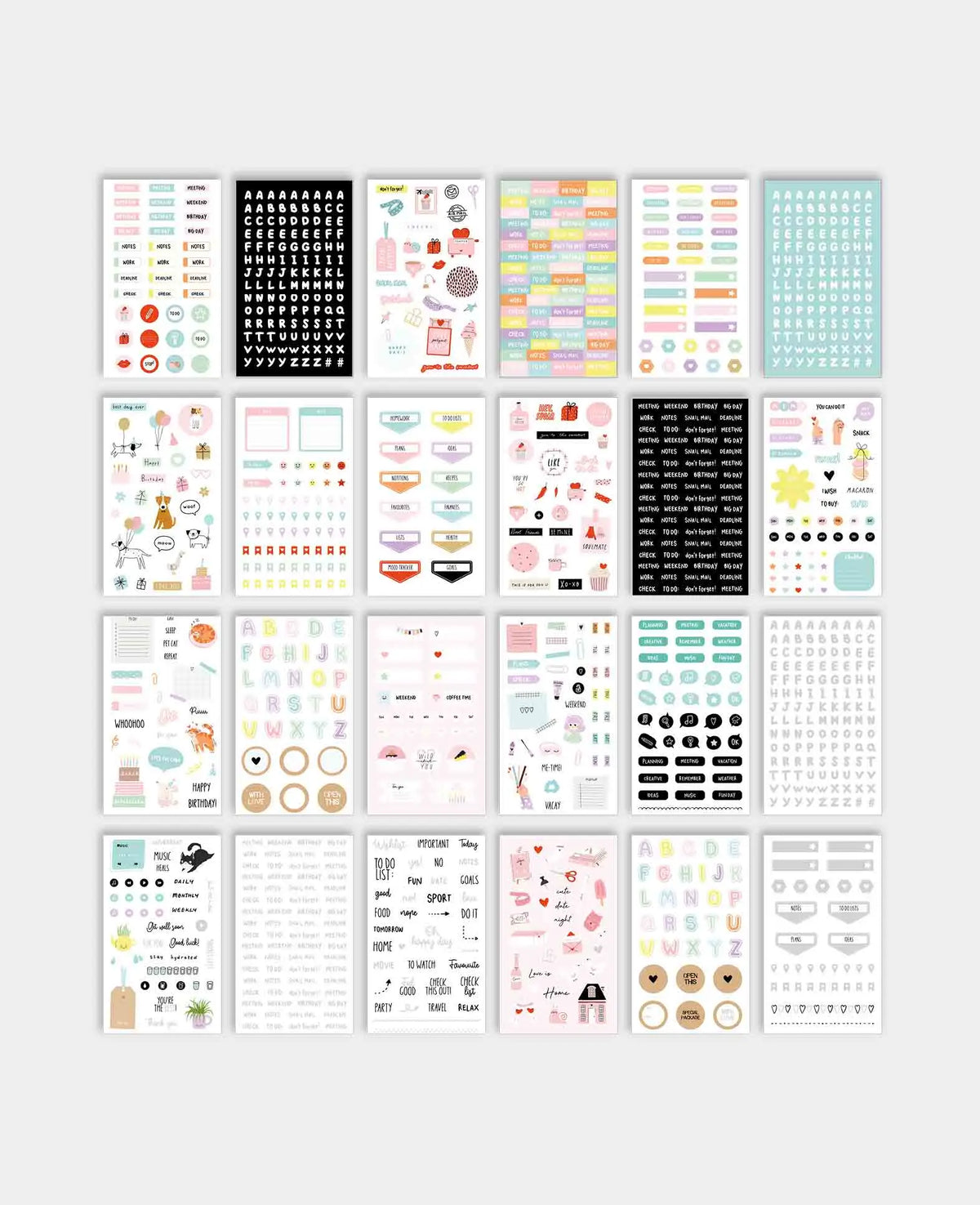 Planner Stickerbook I, Bunt, 12 x 21 cm