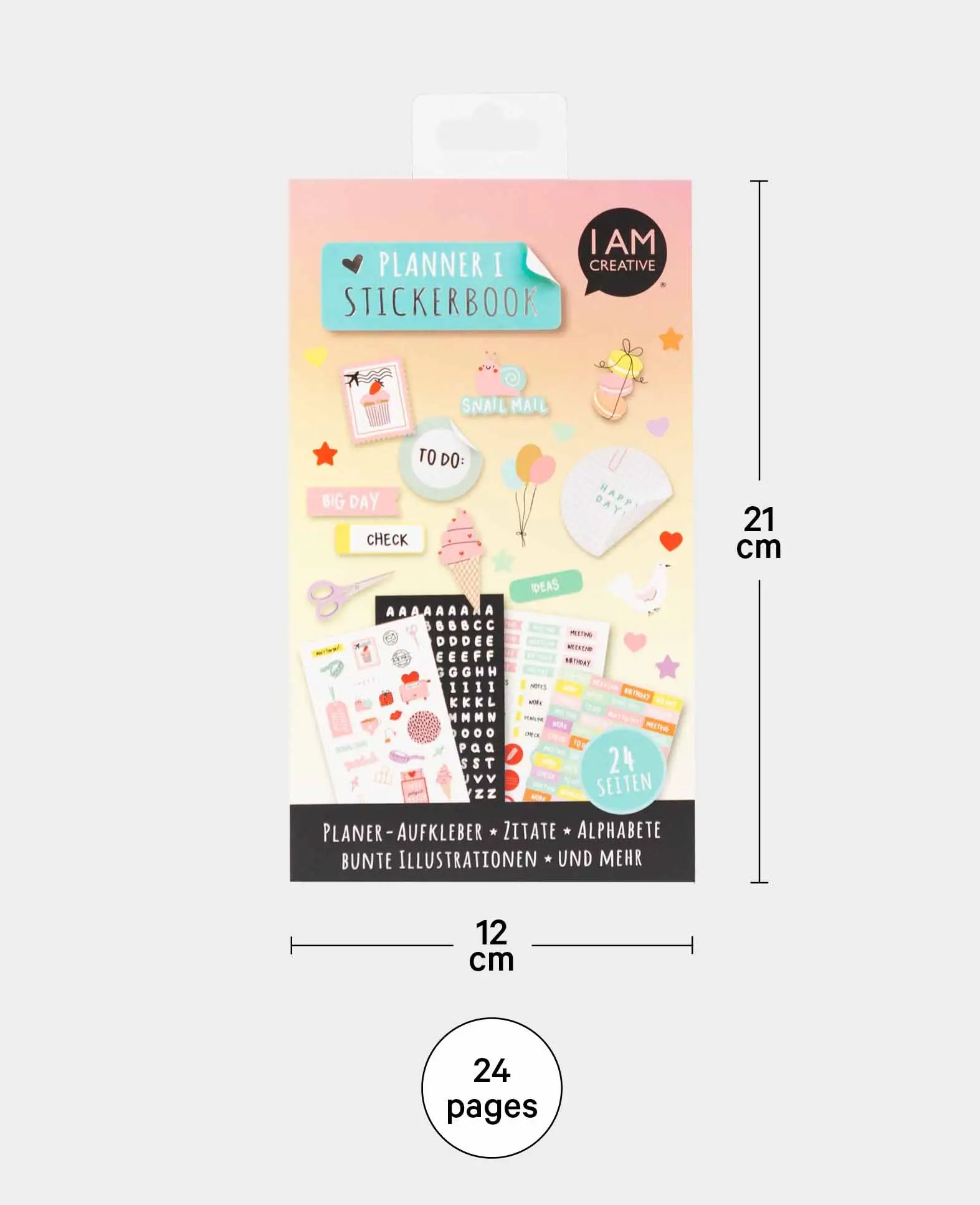 Planner Stickerbook I, Bunt, 12 x 21 cm