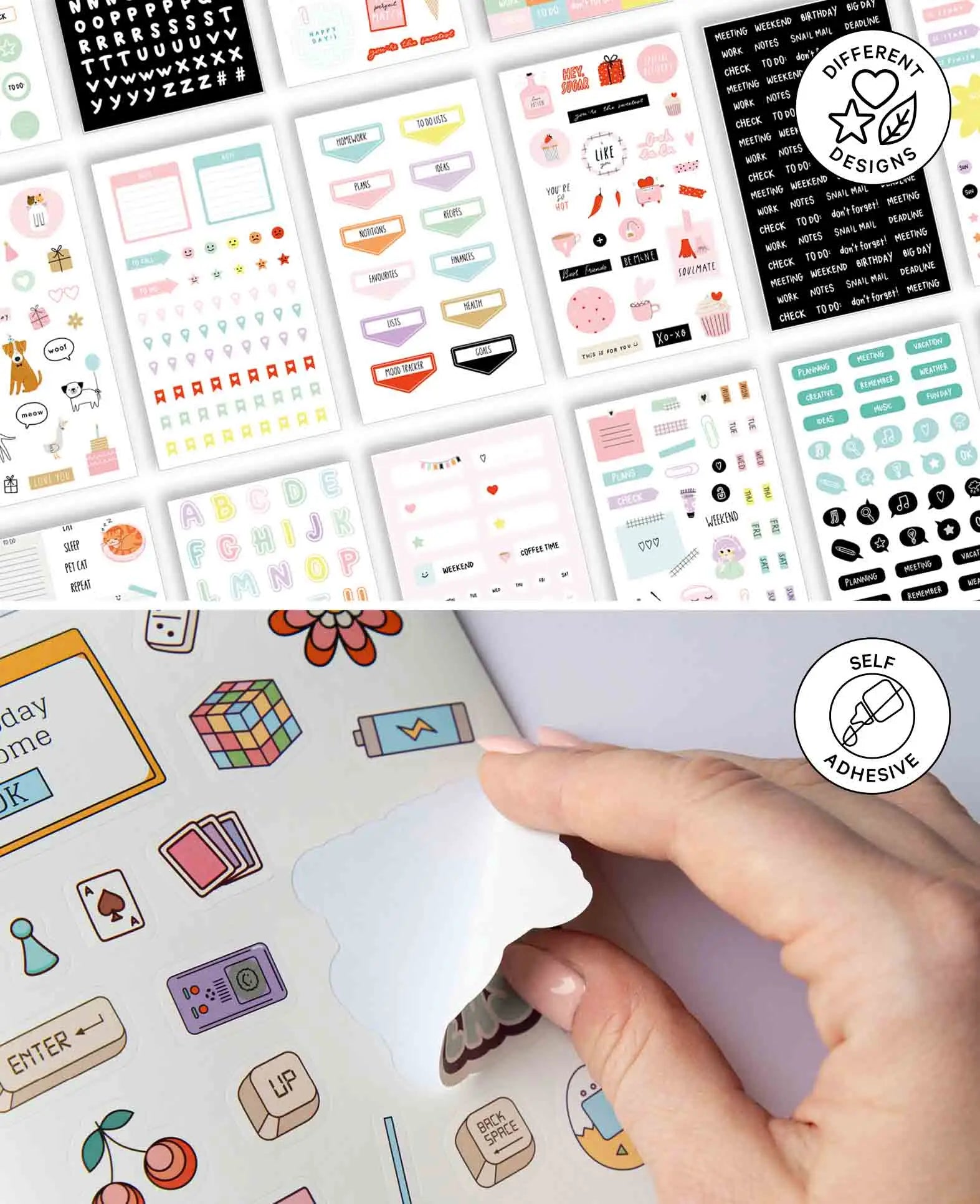 Planner Stickerbook I, Bunt, 12 x 21 cm
