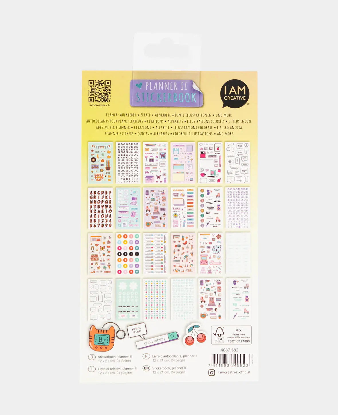 Planner Stickerbook II, Bunt, 12 x 21 cm