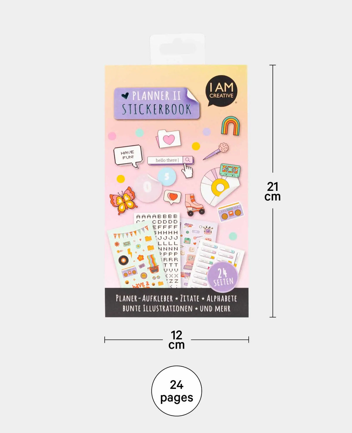 Planner Stickerbook II, Bunt, 12 x 21 cm