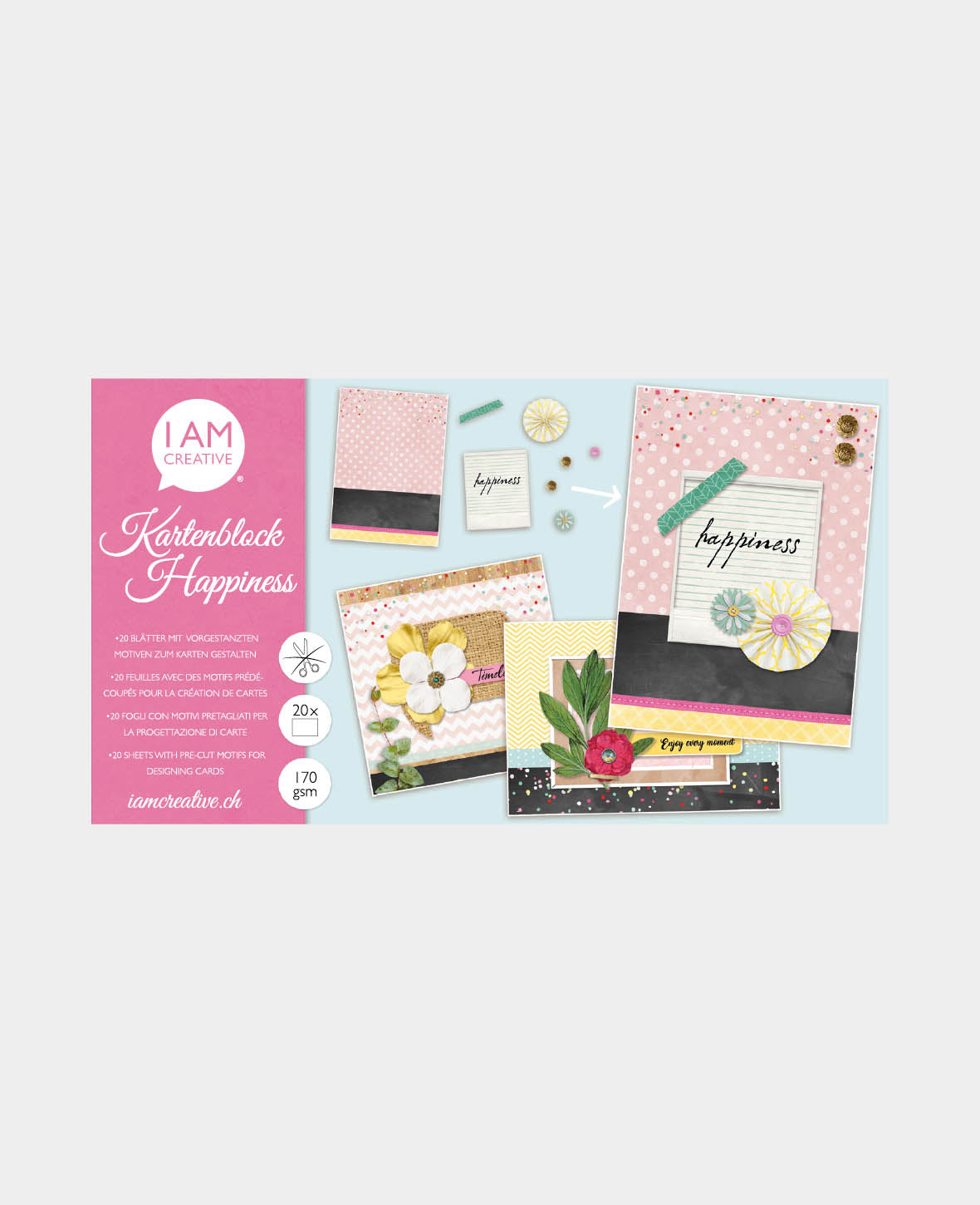 Card Block Happiness, 24.7 x 14 cm, 20 pcs.