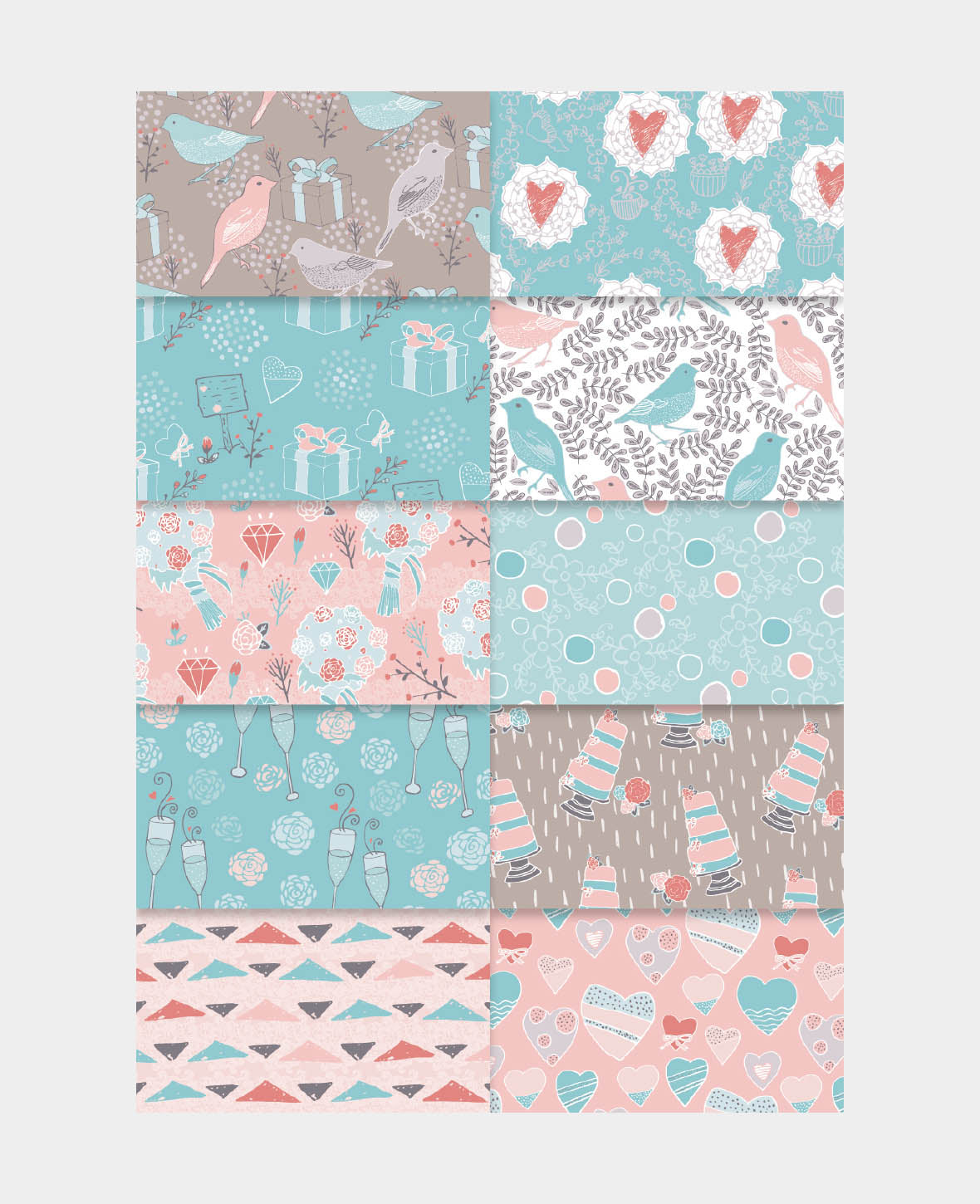 Design Papier Set Love, Papierblock, 15.2 x 15.2 cm, 120 g/m², 50 Blätter