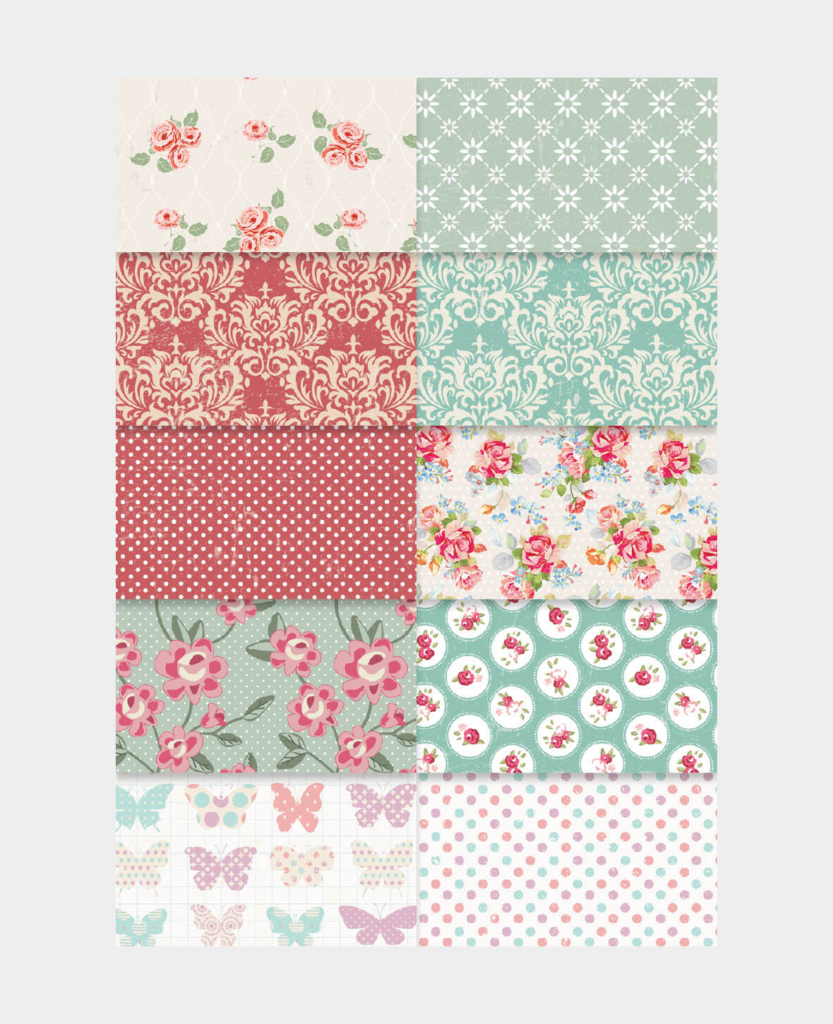 Design Papier Set Rose, Papierblock, 15.2 x 15.2 cm, 120 g/m², 50 Blätter