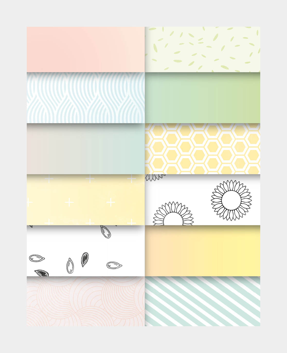 Design Papier Set soft, Papierblock mit einseitig bedruckten Papierbögen in 12 verschiedenen Designs, A6, 10.5 x 14.8 cm, 170 g/m², 36 Blätter