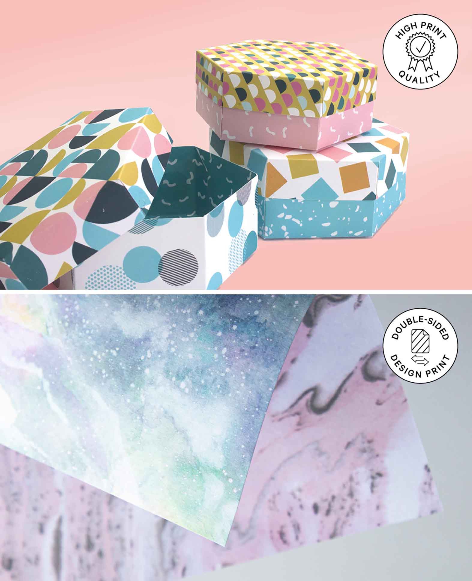 Design Papier Set Erde, Papierblock mit beidseitig bedruckten Papierbögen in 18 verschiedenen Designs, A5, 14.8 x 21 cm, 170 g/m², 36 Blätter