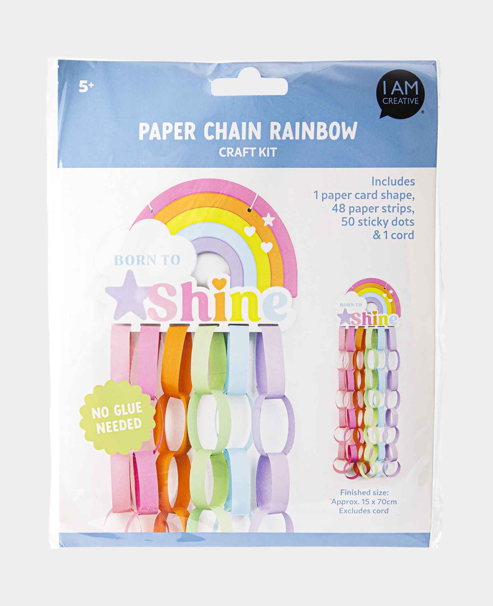 Papier-Ketten-Set Regenbogen, 16 x 23 cm, 1 Set