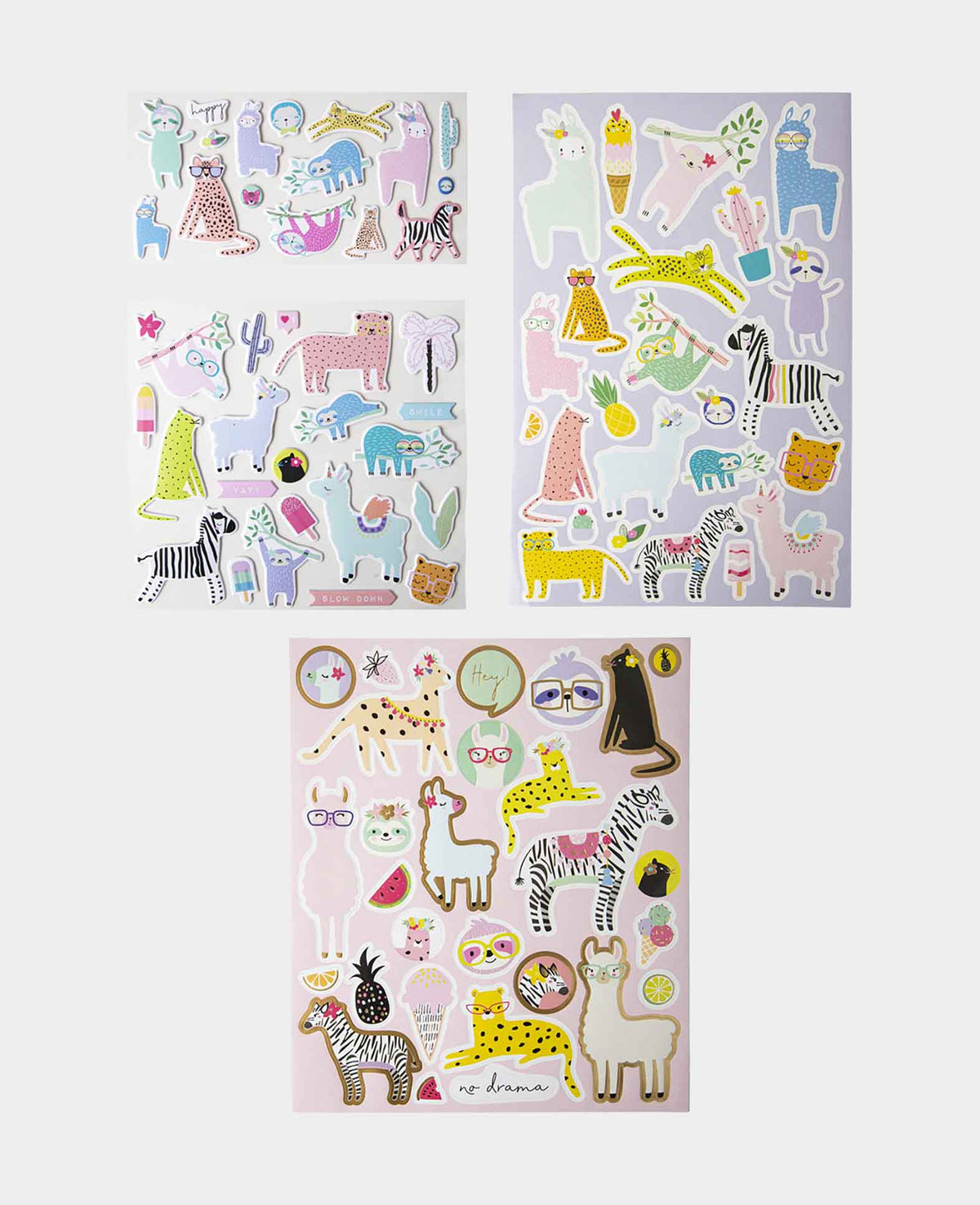 Sticker-Set Go Wild, 4 Bögen, Puffy & Shiny