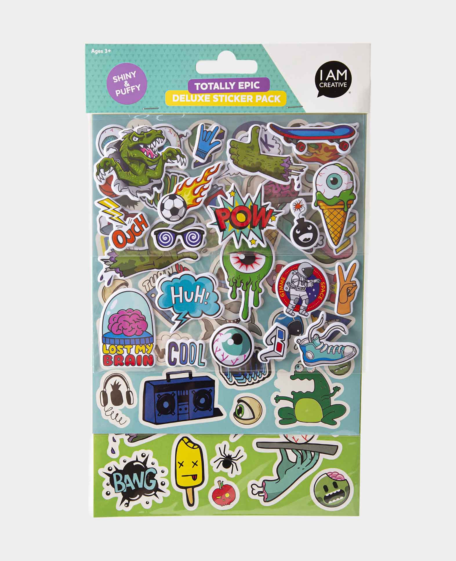 Sticker-Set Crazy, 4 Bögen, mit Puffy-Effekt