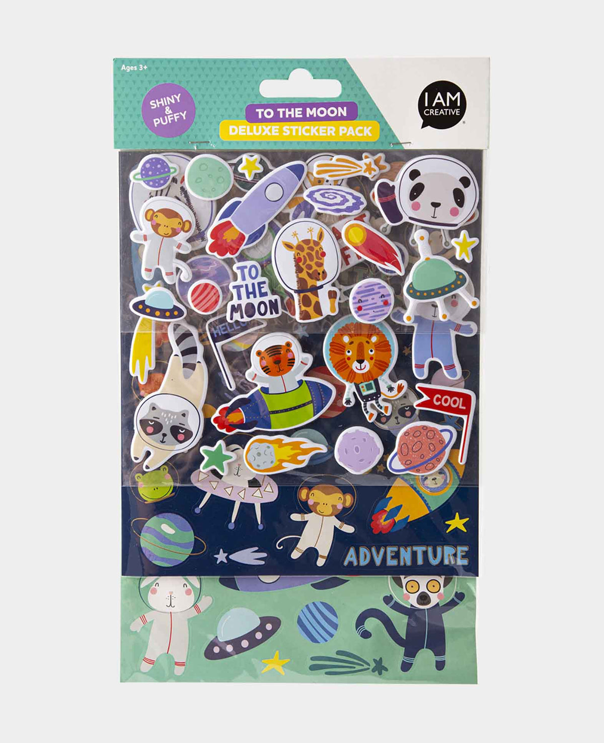 Sticker-Set Moon, 4 Bögen, Puffy & Shiny