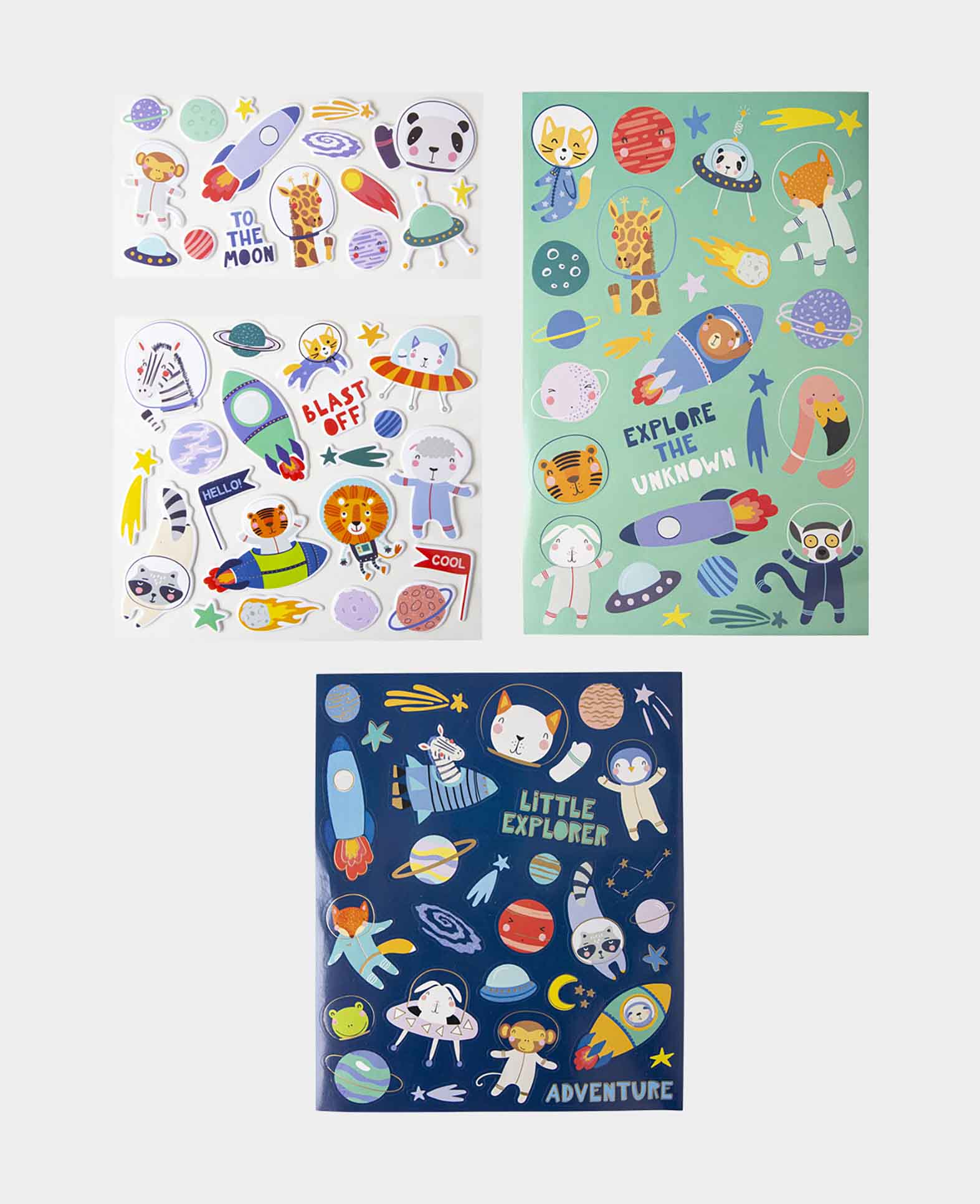 Sticker-Set Moon, 4 Bögen, Puffy & Shiny