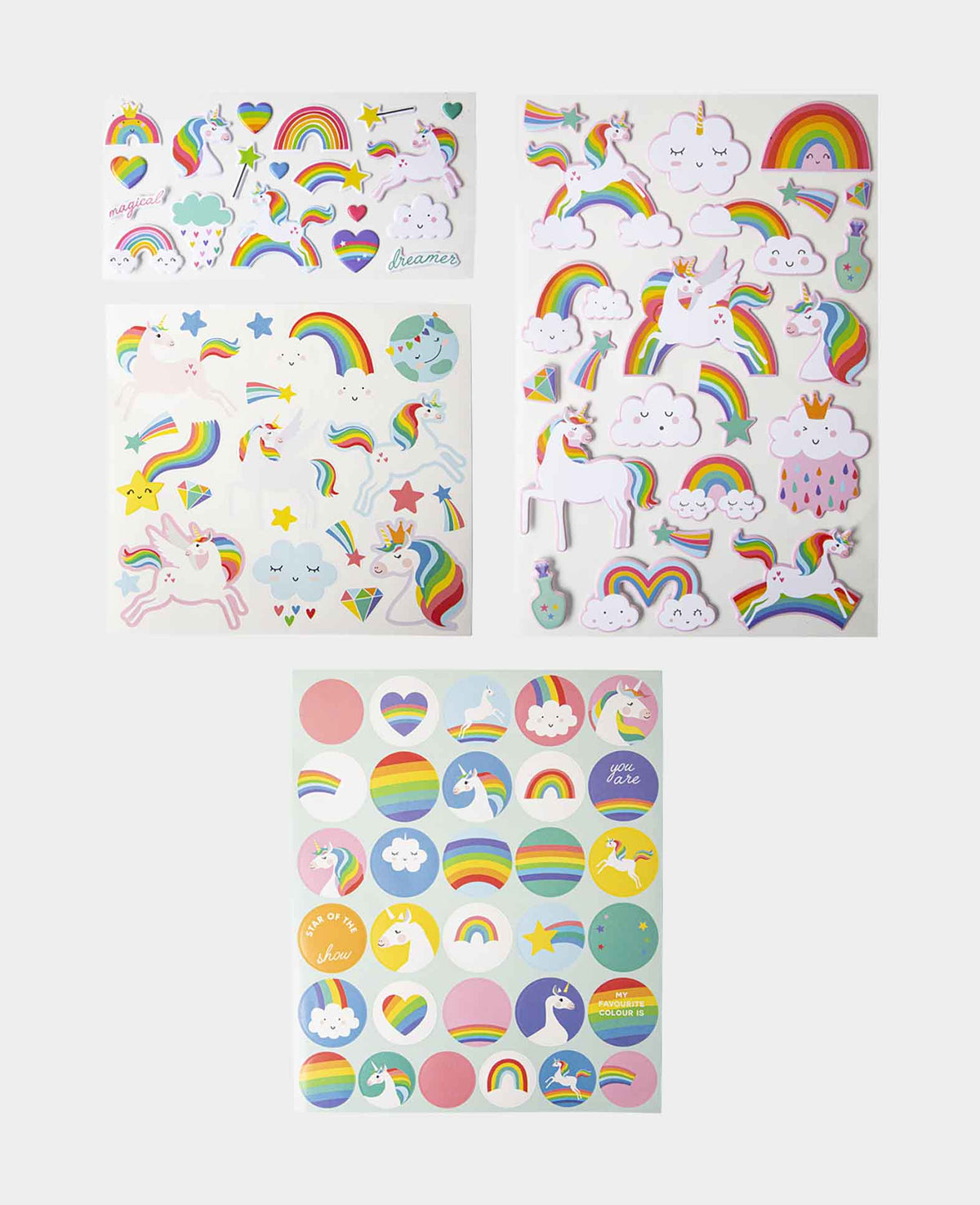 Sticker-Set Magic, 4 Bögen, mit Puffy-Effekt