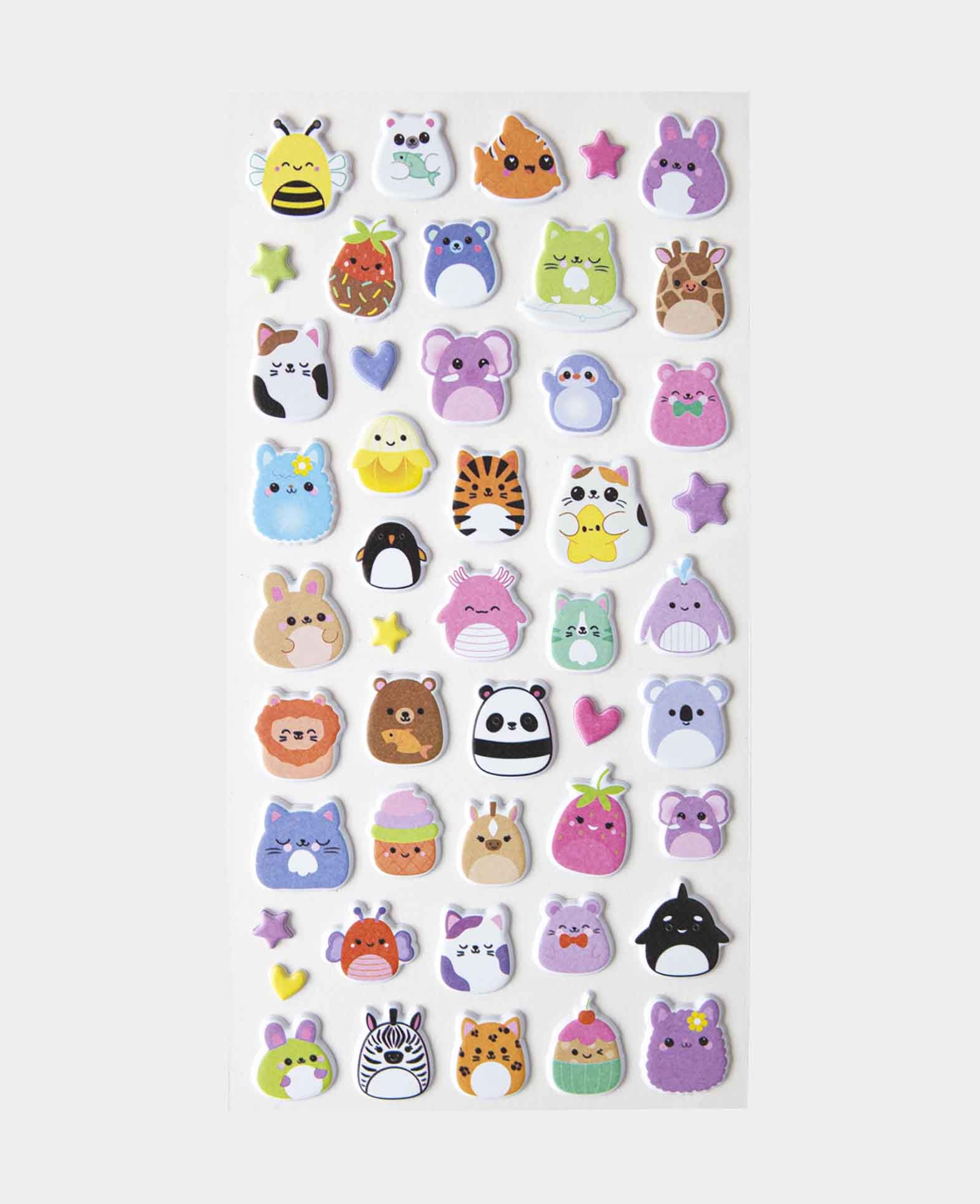 Mini Puffy Animal Stickers, 9 x 21 cm, 1 sheet