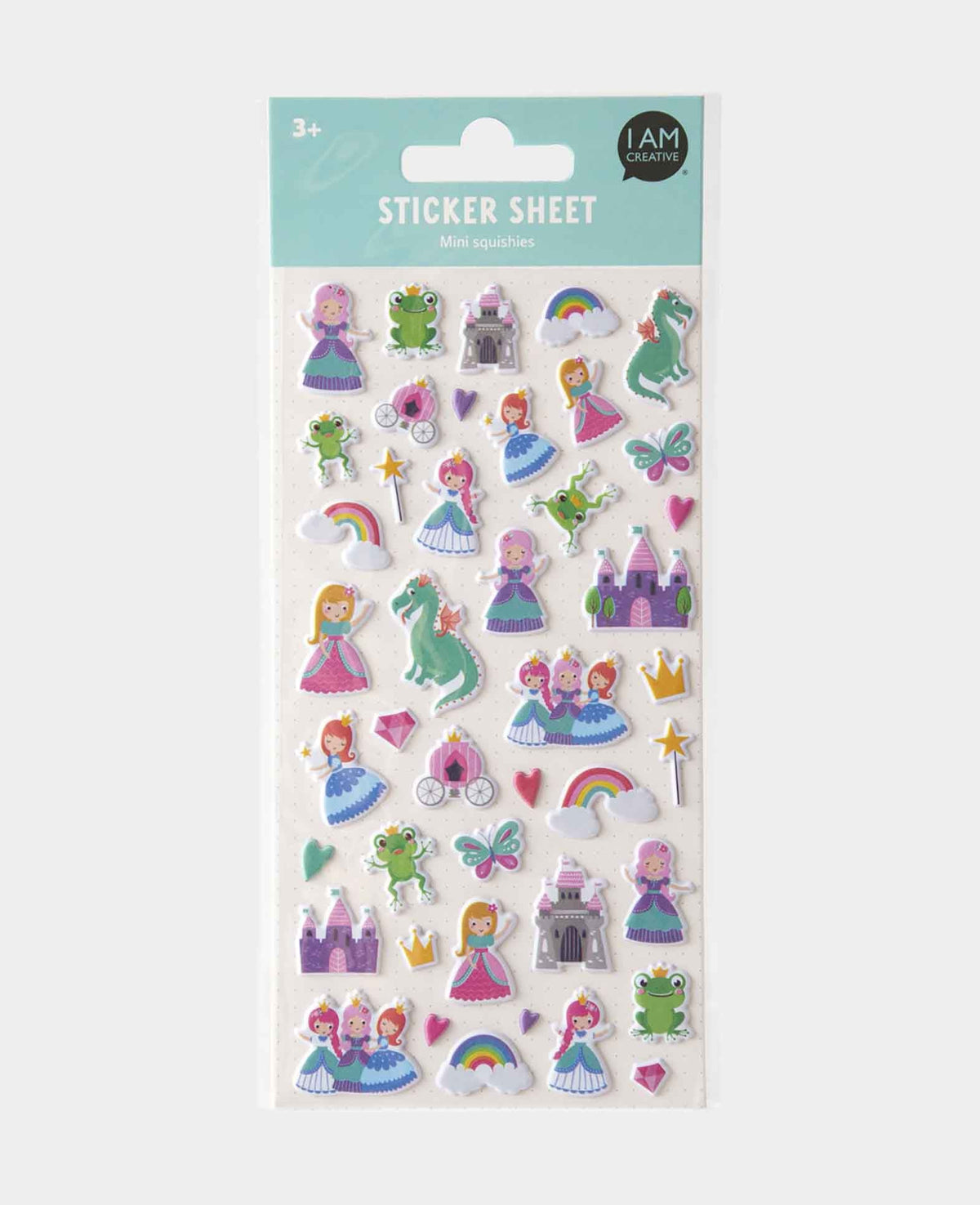 Mini Stickers Puffy Princess, 9 x 21 cm, 1 sheet
