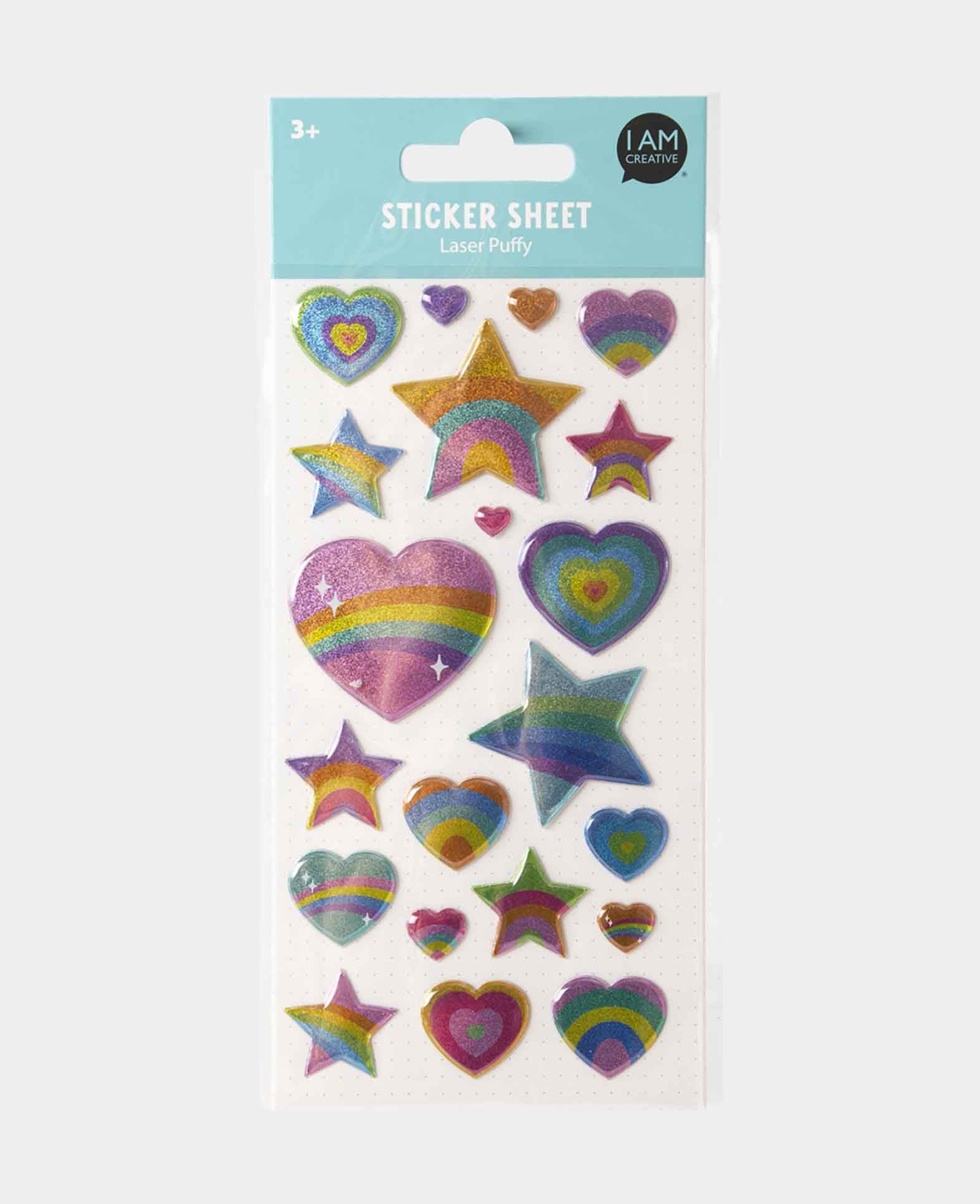 Sticker Puffy Shiny Heart, 9 x 21 cm, 1 Bogen
