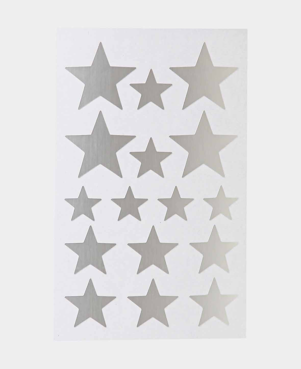 Sticker Stern, Silber, ø 17, 24, 32 mm, 4 Blatt, 64 Stk.