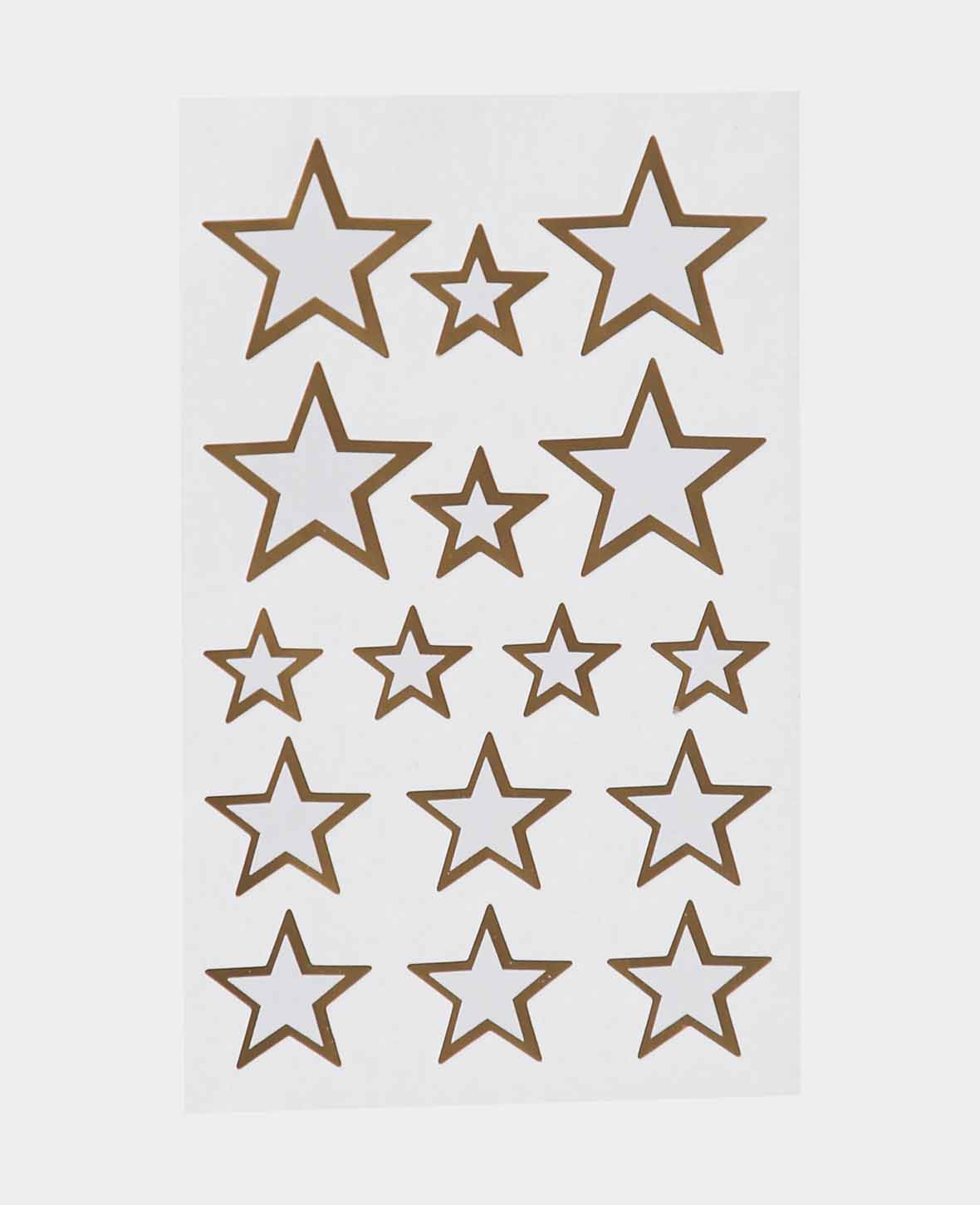 Sticker Star, Gold, ø 17, 20, 32 mm, 4 sheets, 64 pcs.