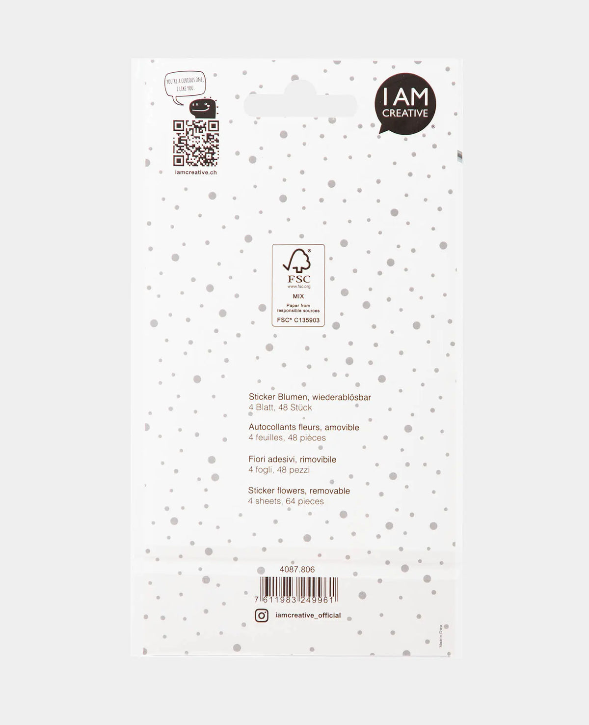 Sticker Blumen, Bunt mit Gold, 9.5 x 15 cm, 4 Blatt