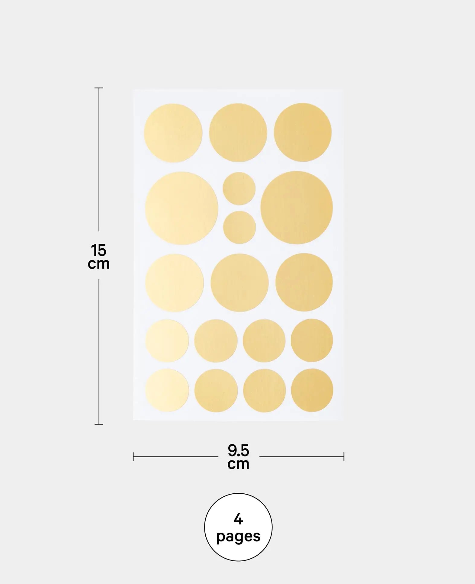 Sticker Goldpunkte, Gold, 9.5 x 15 cm, 4 Blatt
