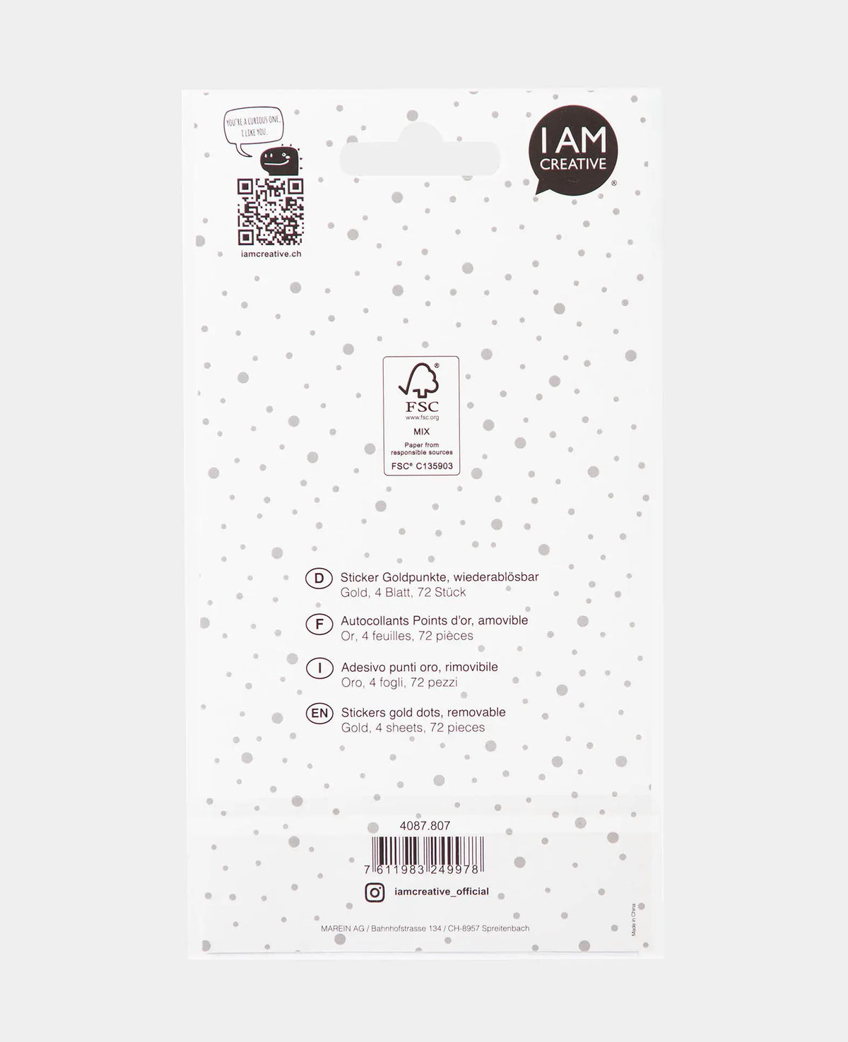 Sticker Goldpunkte, Gold, 9.5 x 15 cm, 4 Blatt