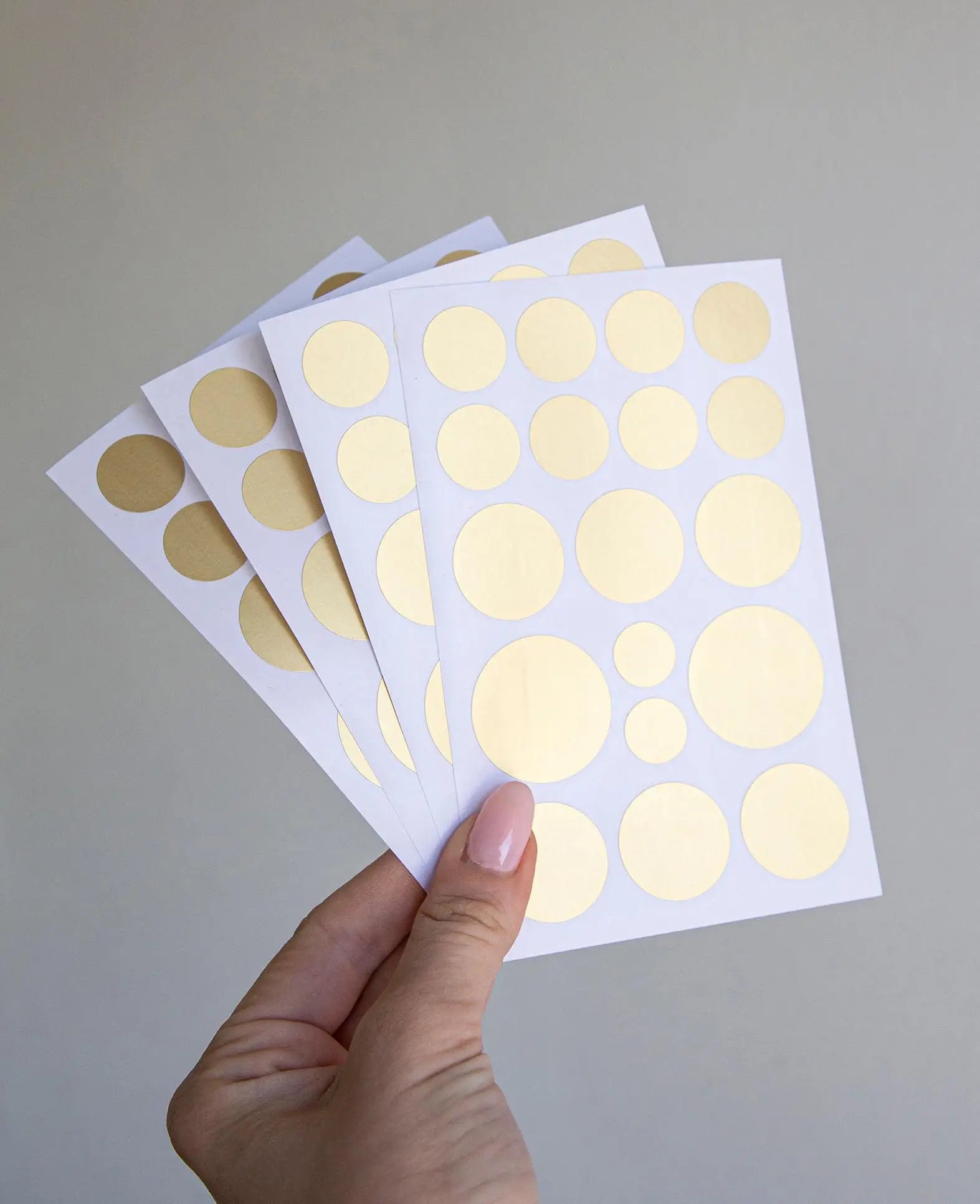 Sticker Goldpunkte, Gold, 9.5 x 15 cm, 4 Blatt