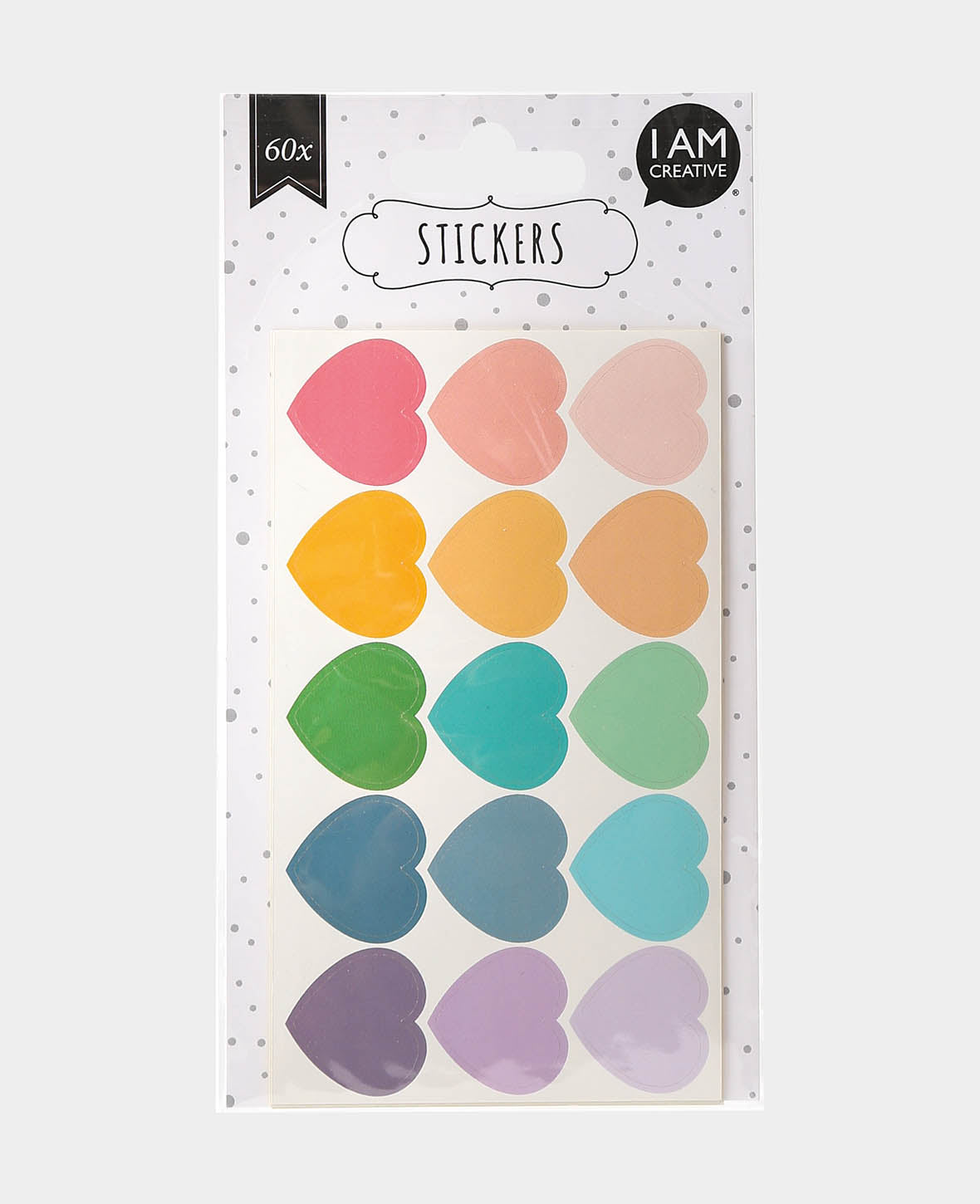 Sticker Heart, Colorful, 26 x 24 mm, 60 pcs.
