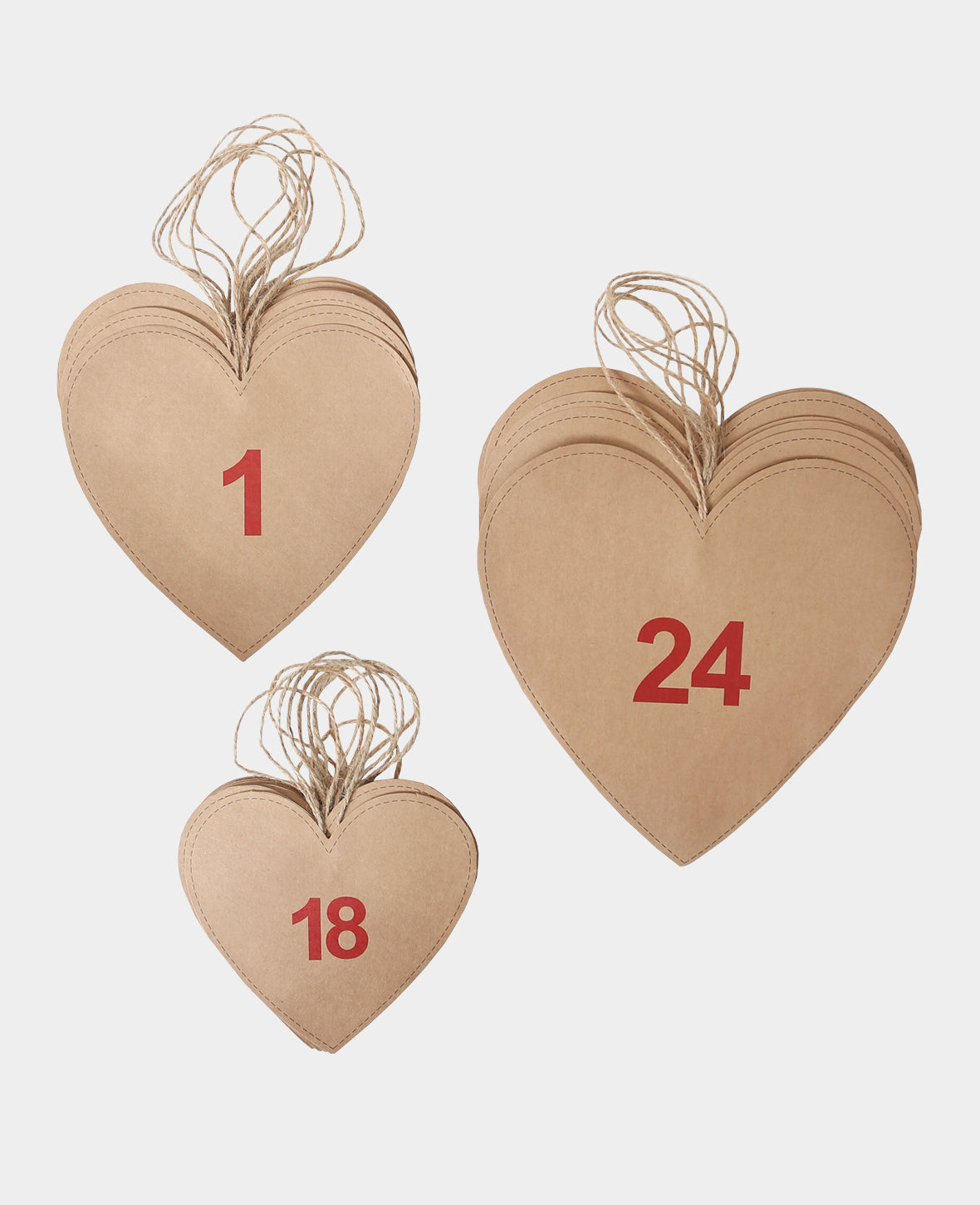 Calendrier de l'Avent Cœur, 24 pcs.
