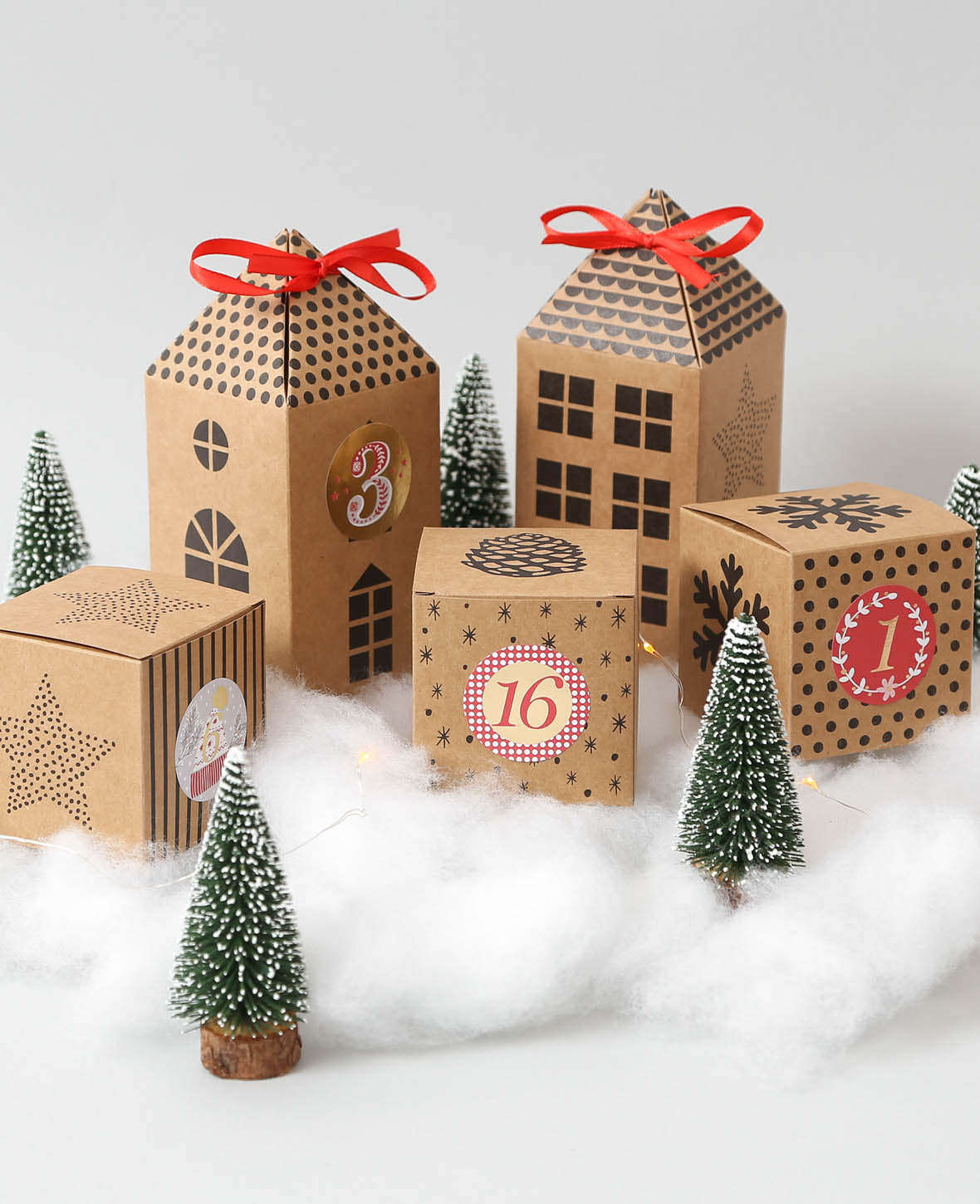 Calendrier de l'Avent village, 49 pces.