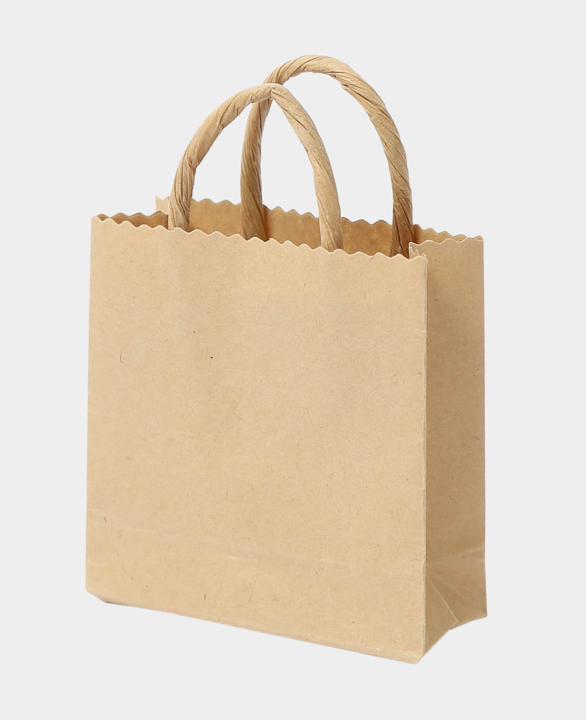Sachet en papier miniature, marron, 7,5 x 7,5 x 3 cm, 6 p.
