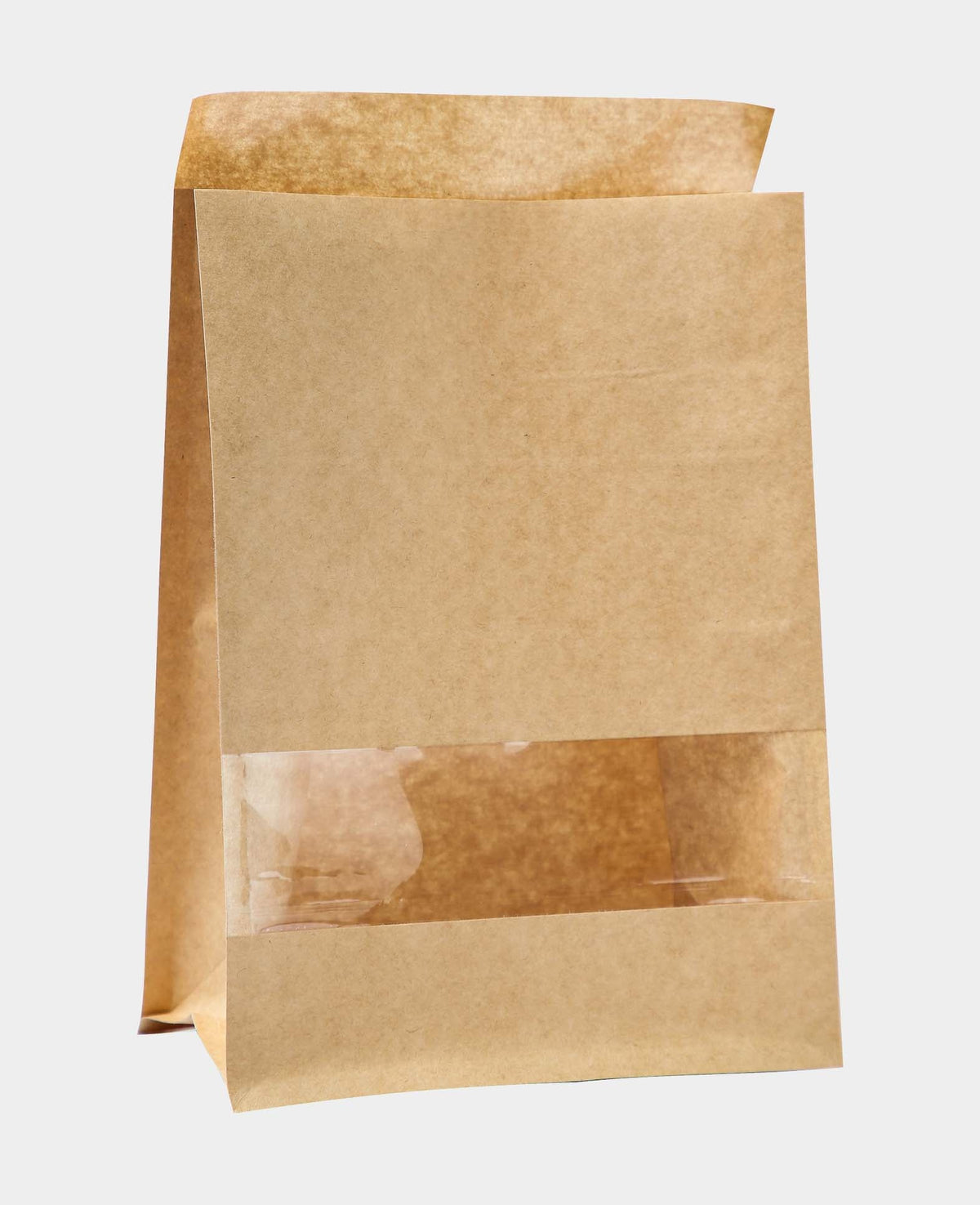 Paper bags, 17 x 26 x 11.5 cm, paper bags with rectangular window for gifts, for decorating yourself, food-certified, brown, 4 pcs.