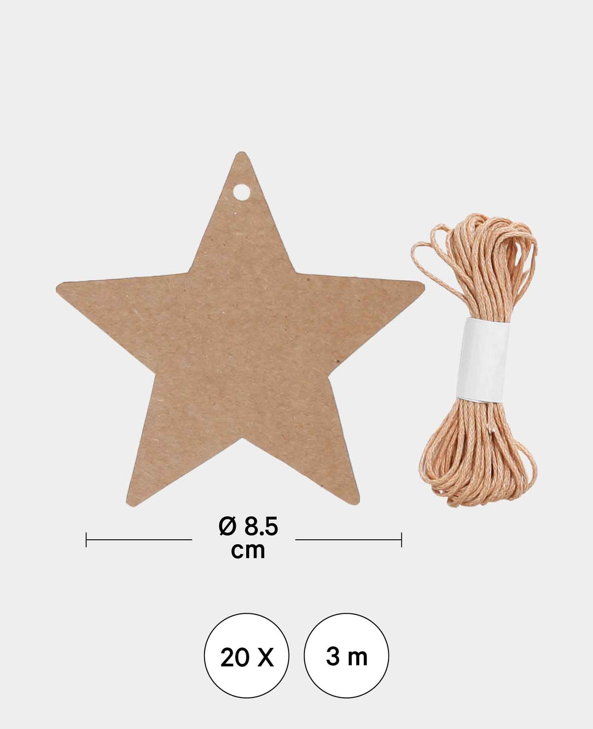 Étiquettes-cadeaux Étoile, 20 pces.