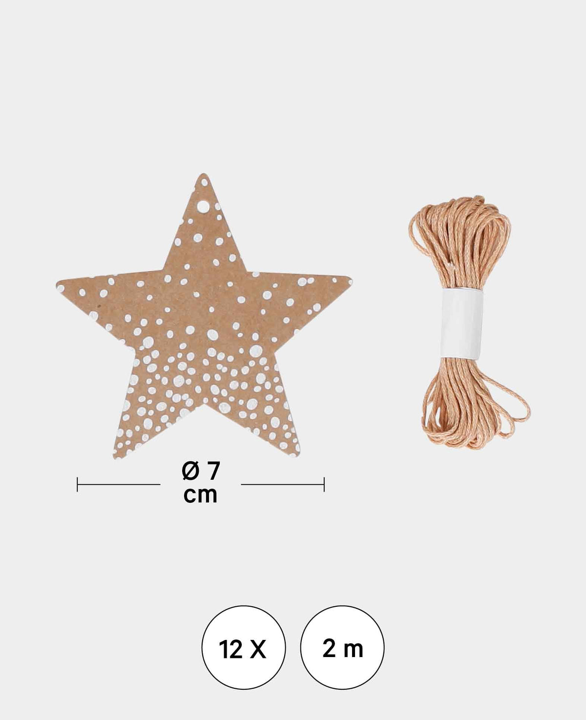 Geschenkanhänger Stern, 12 Stk.