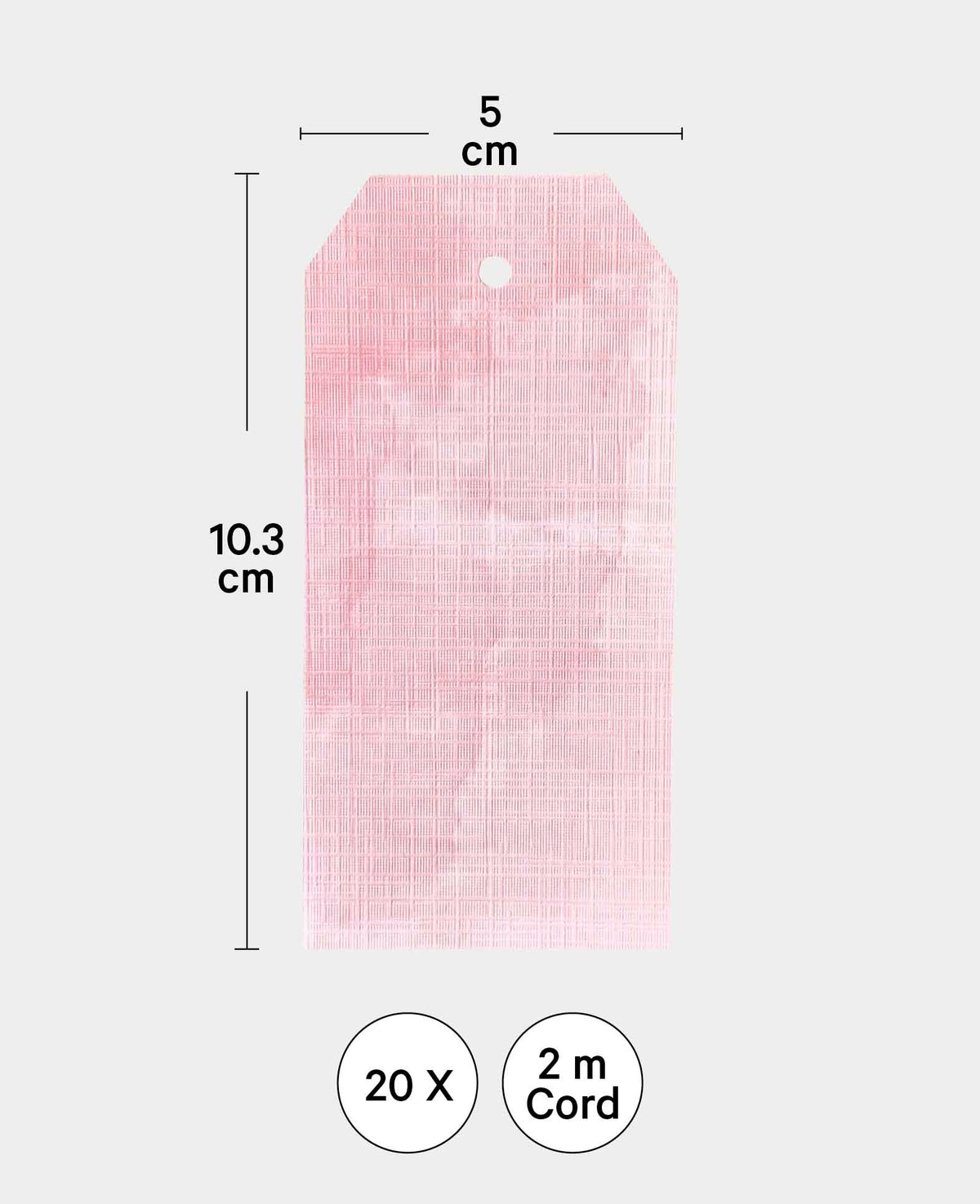 Geschenkanhänger Aquarell Optik, Rosa, 5 x 10.3 cm, 20 Stk.