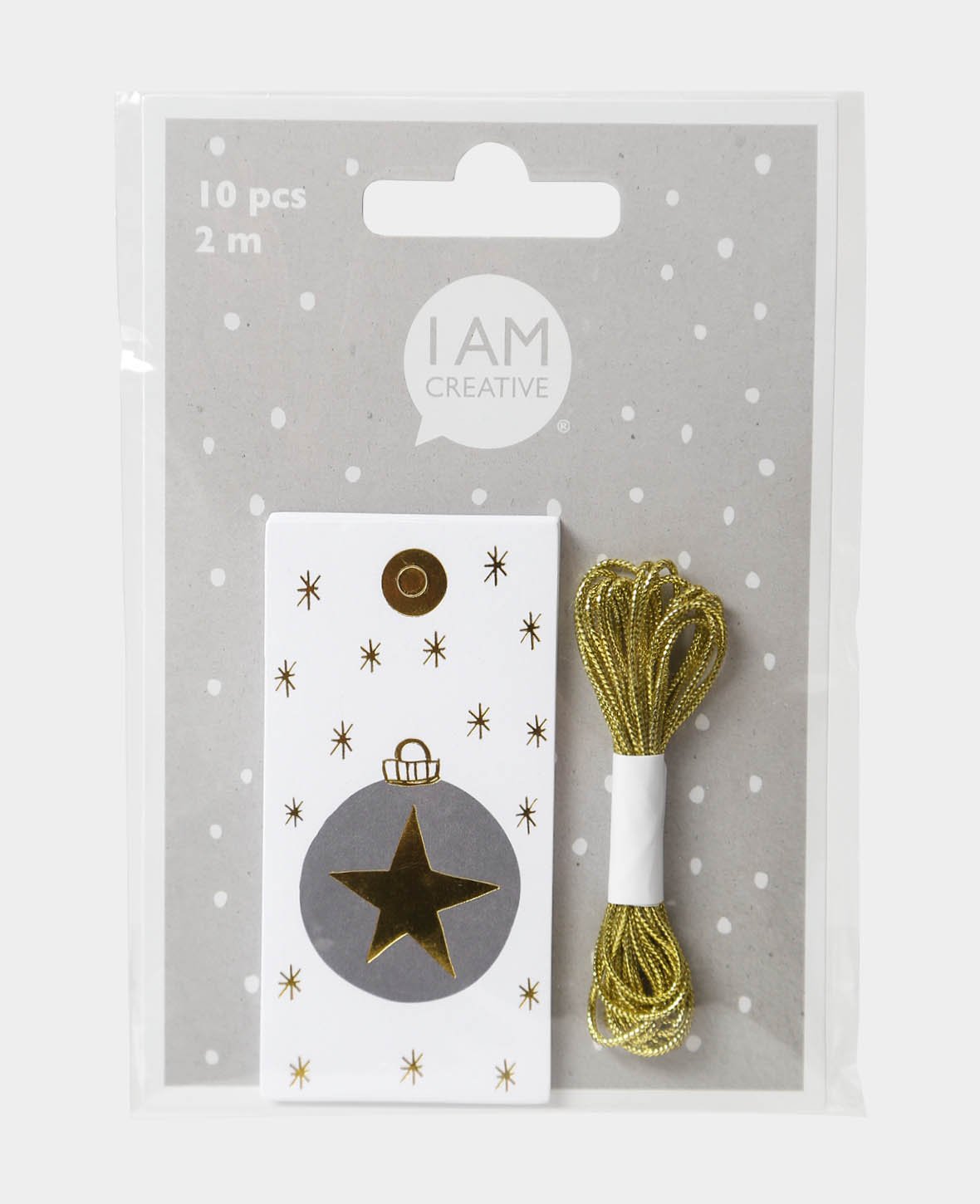 Étiquettes cadeaux Set de Noël I, Dorure à chaud, Blanc, 4 x 7.5 cm, 10 pces