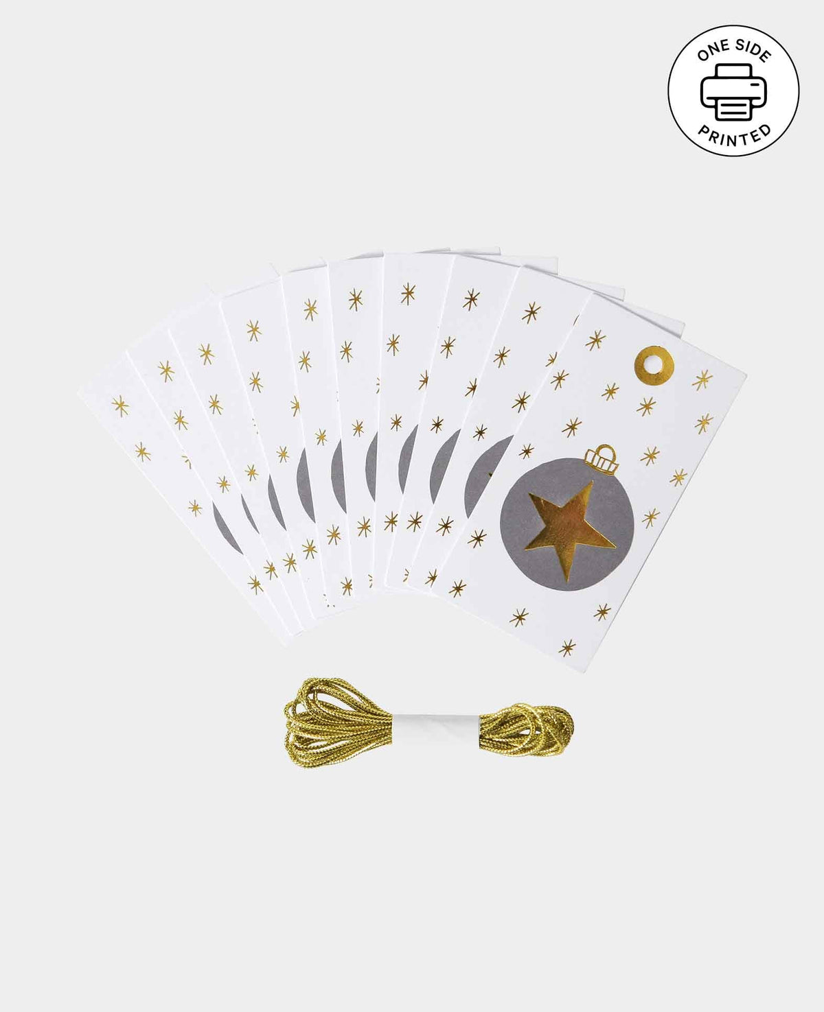 Étiquettes cadeaux Set de Noël I, Dorure à chaud, Blanc, 4 x 7.5 cm, 10 pces