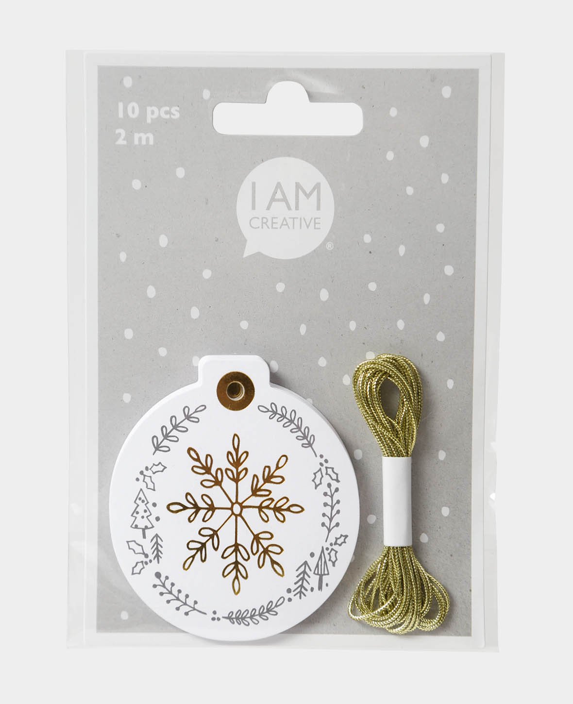 Étiquettes cadeaux Noël Set II, Dorure à chaud, Blanc, 4 x 7.5 cm, 10 pces.