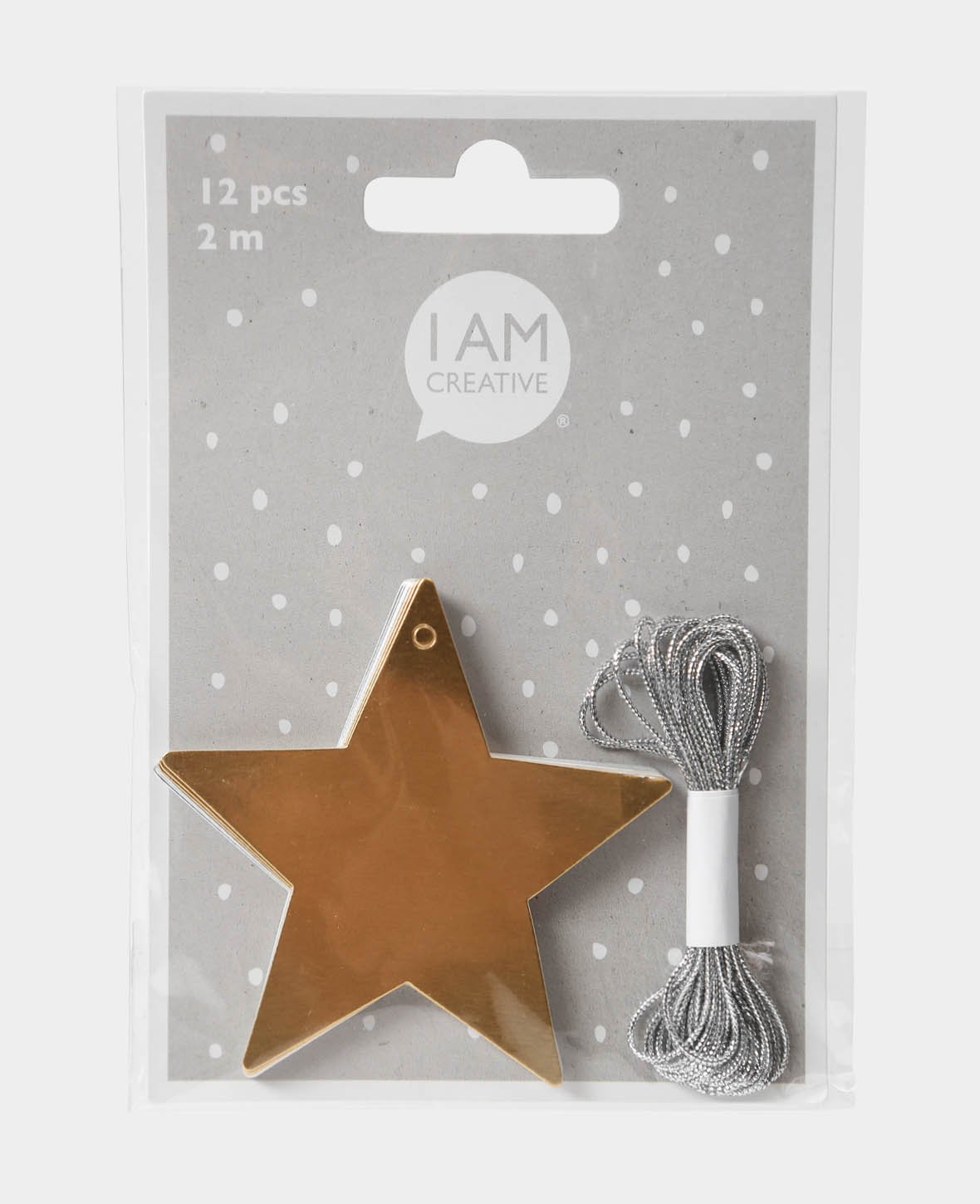 Étiquettes cadeaux Set X-mas III, étoiles or et argent, ø 7 cm, 12 p.