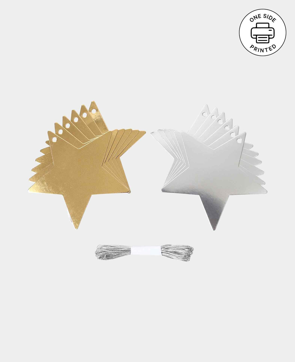 Étiquettes cadeaux Set X-mas III, étoiles or et argent, ø 7 cm, 12 p.