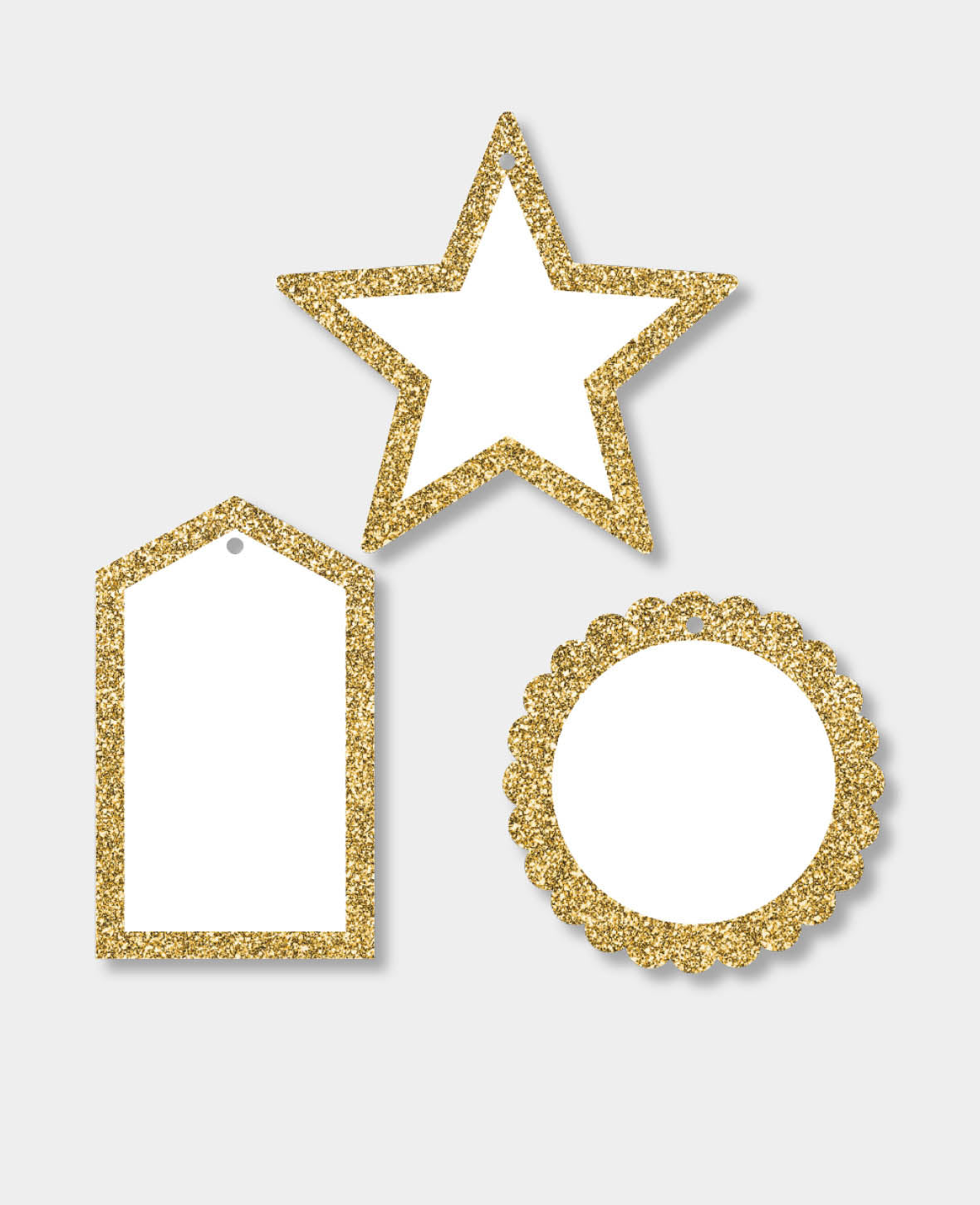 Kit d'étiquettes cadeaux, étoile et classique, 9 pcs.