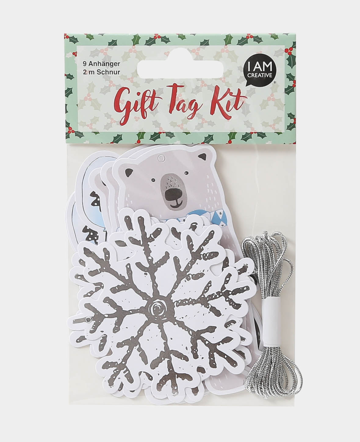 Kit d'étiquettes cadeaux, flocon de neige, ours polaire et manchot, 9 pces