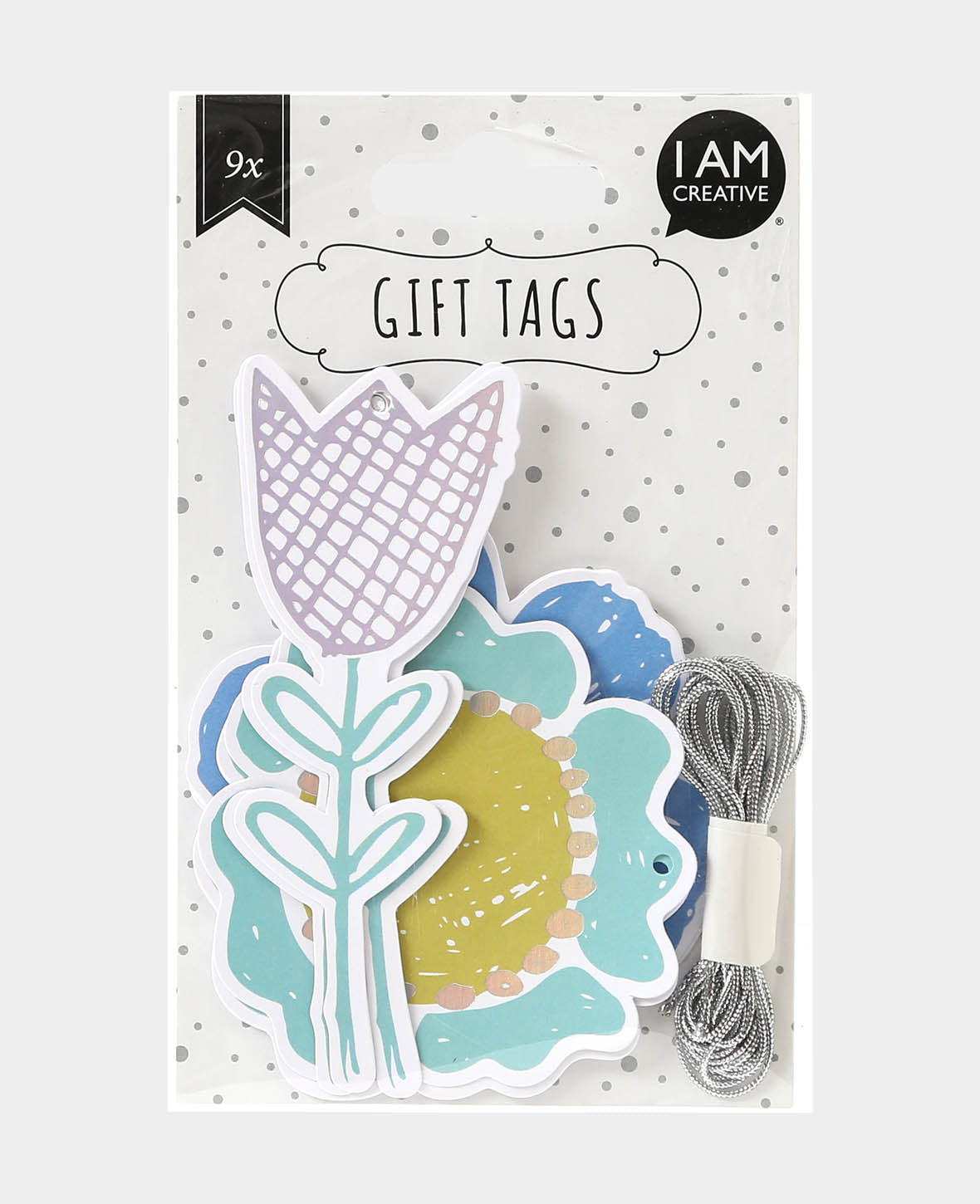 Étiquette cadeau, Fleurs, 9S & 2m de ficelle