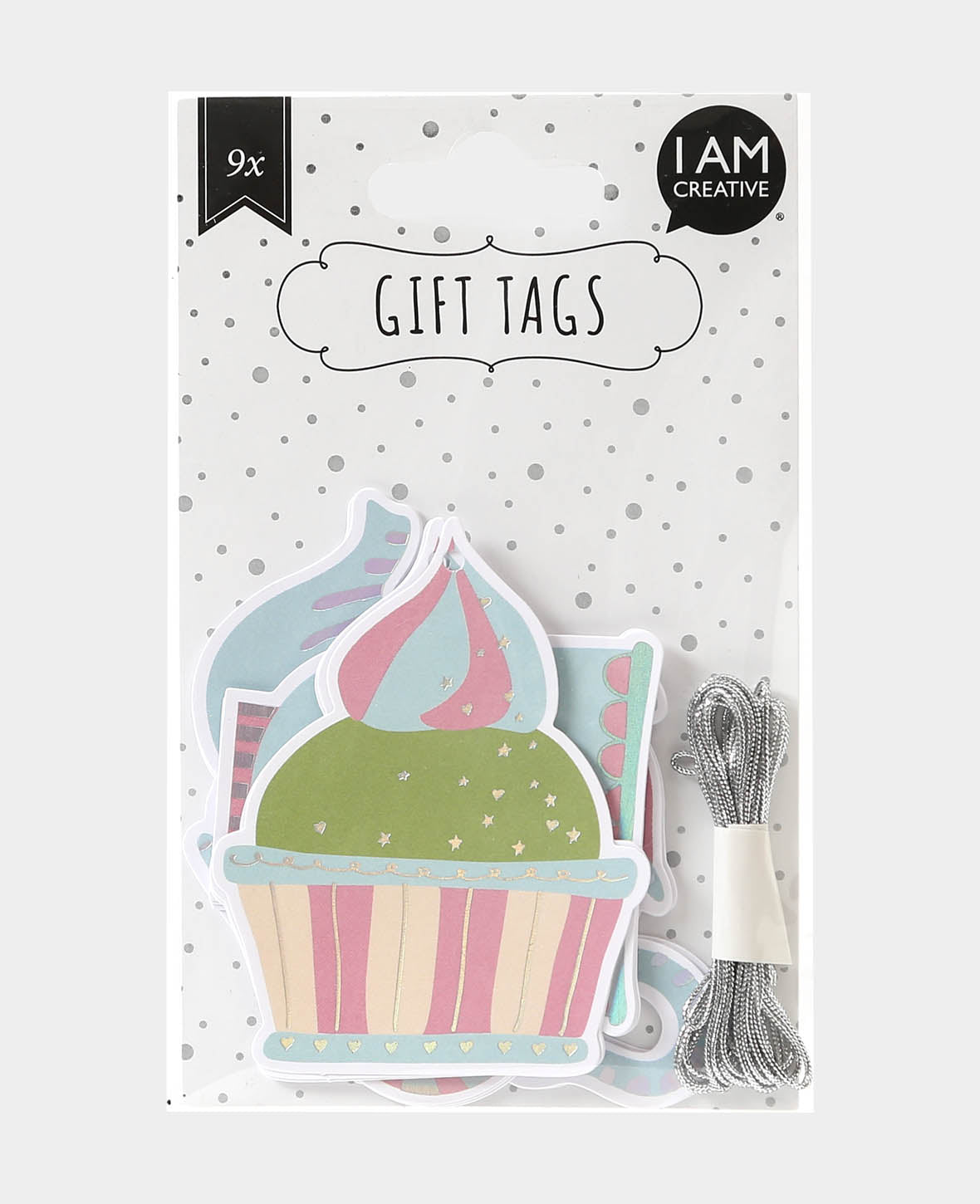 Étiquette cadeau, cupcake, 9 pces.