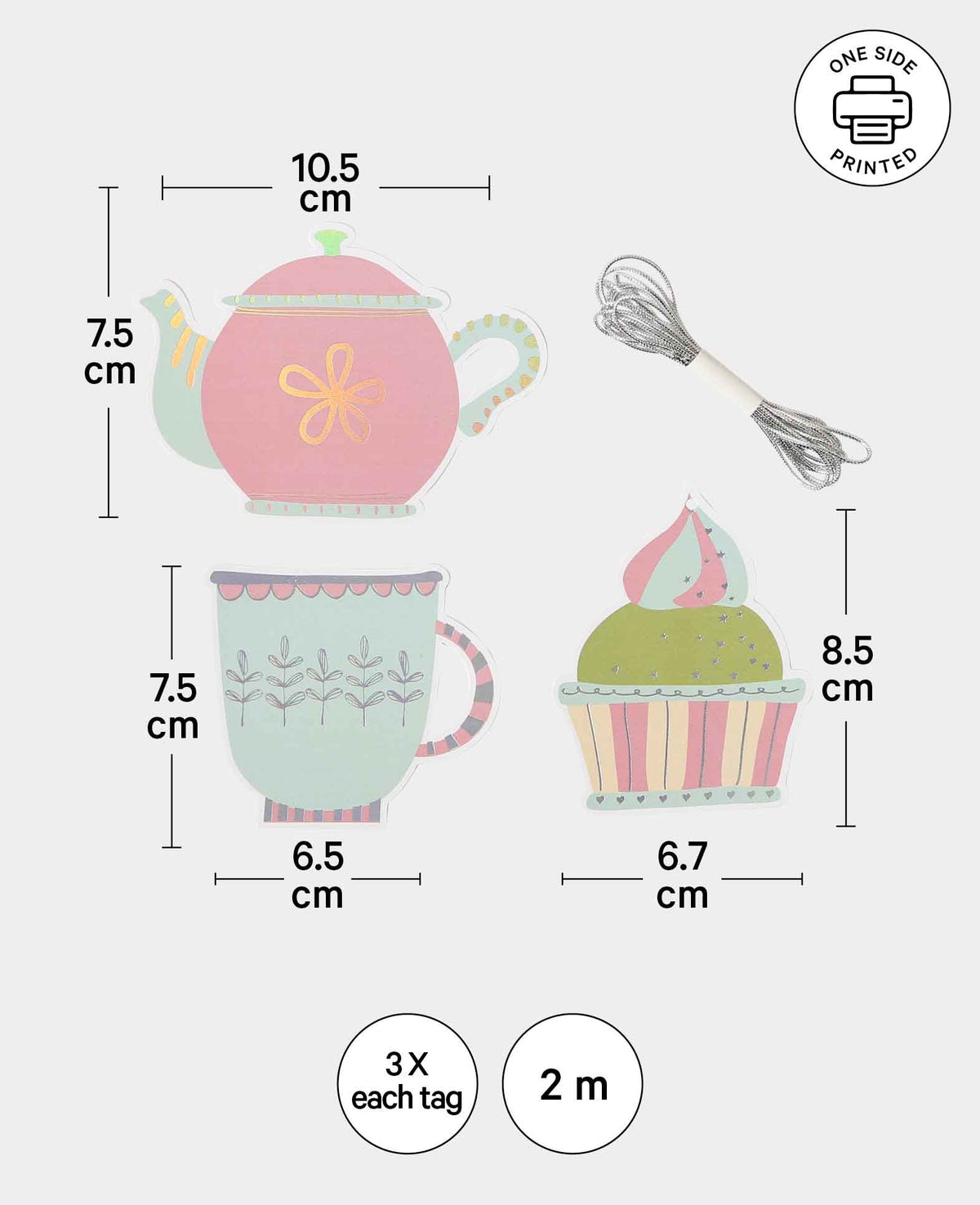 Gift Tag, Cup Cake, 9 Stk.