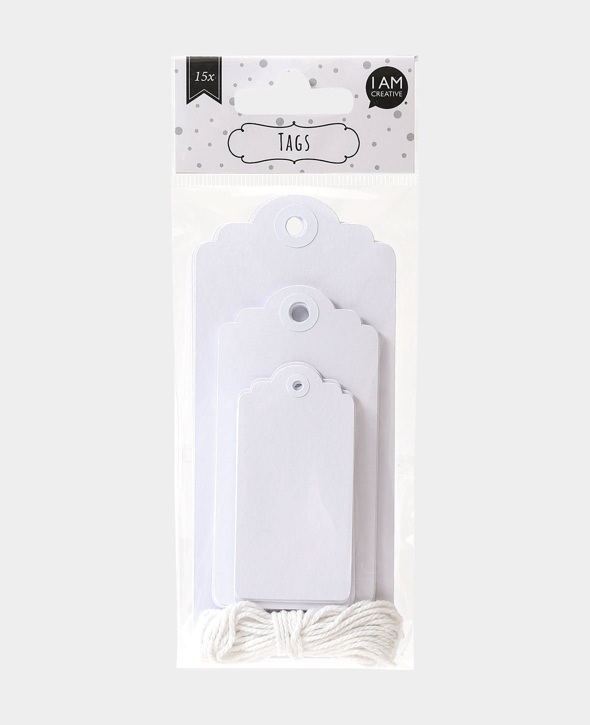Étiquettes cadeaux blanches, 15 pces