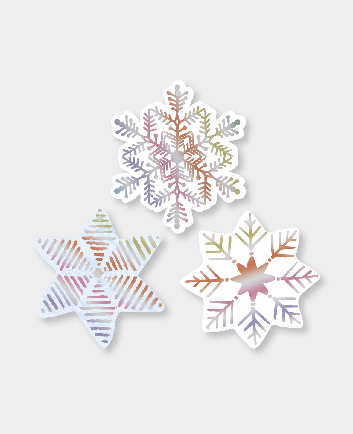 Étiquettes cadeaux Noël XIII, étiquettes motif flocon de neige, blanc, ø 9.3 - ø 10.4 cm, 9 pces.