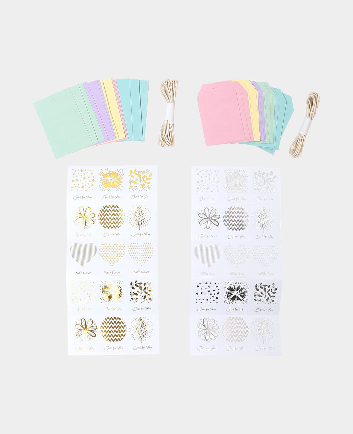 Set d'étiquettes-cadeaux, 90 pièces