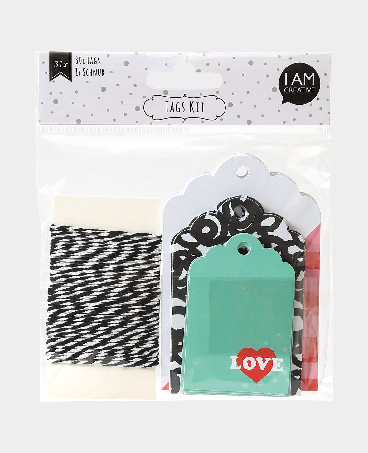 Set d'étiquettes cadeaux Love, 30 p.