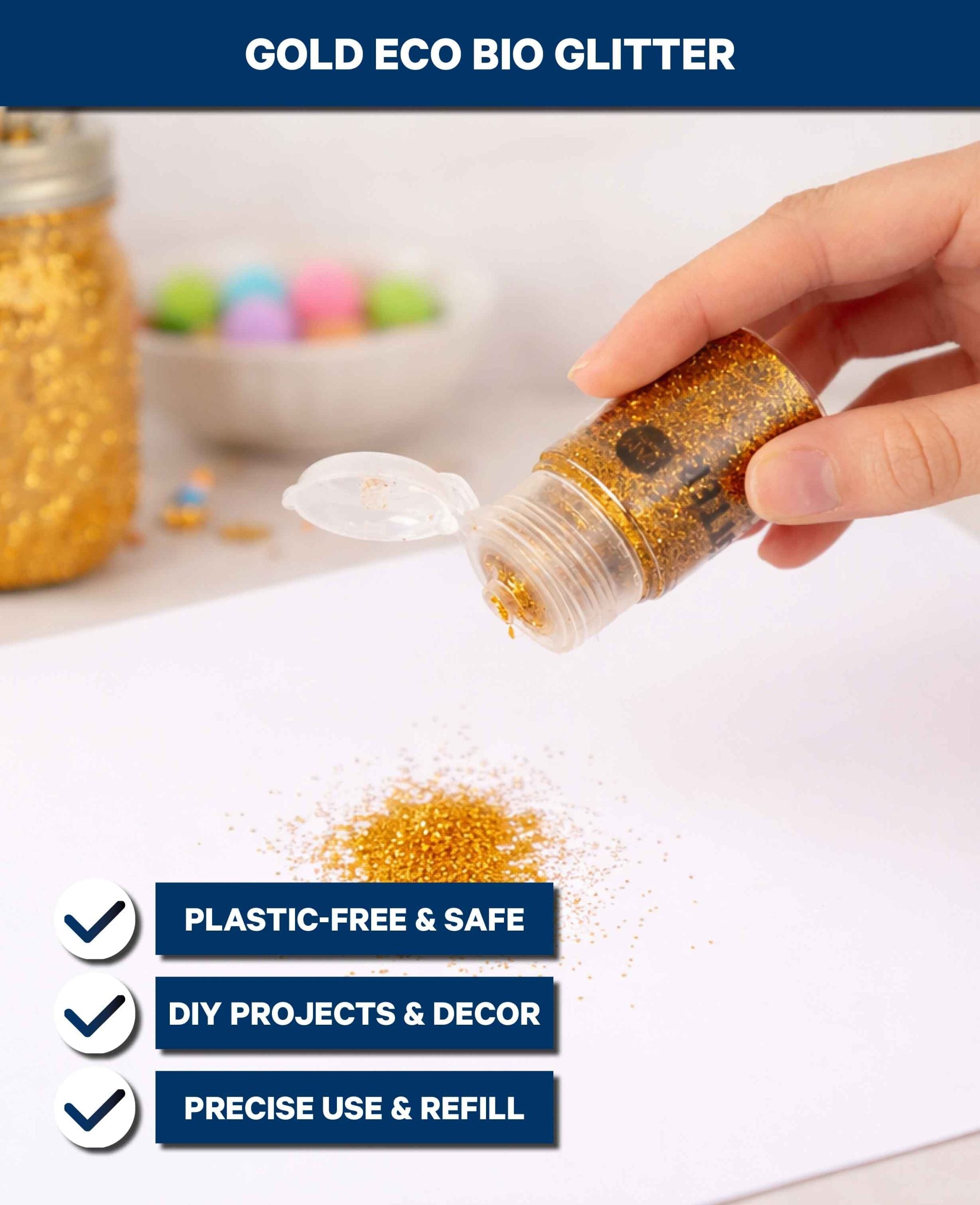 Bio-Glitter, Glitter Gold, biodegradable, 15 g