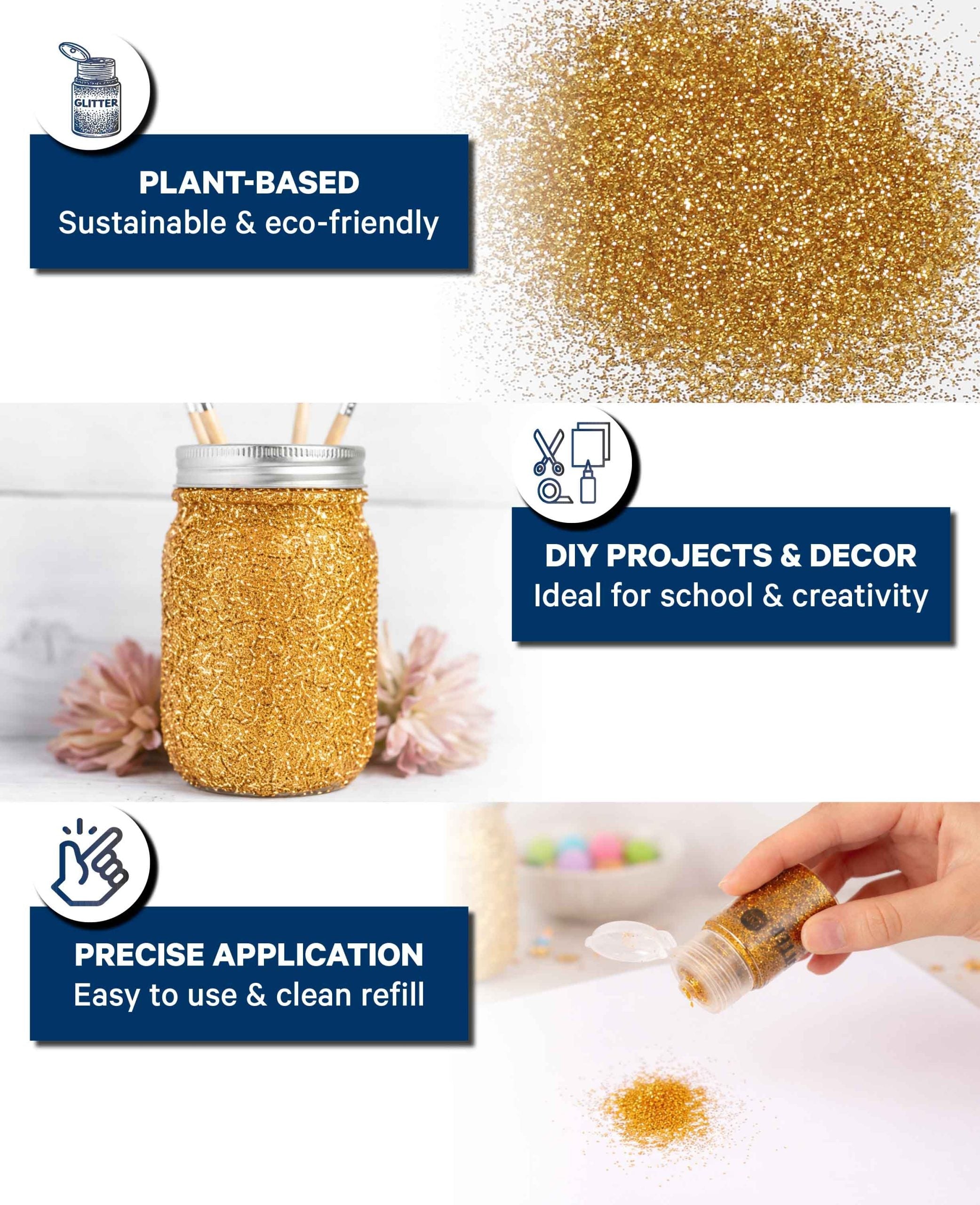 Bio-Glitter, Glitzer Gold, biologisch abbaubar, 15 g