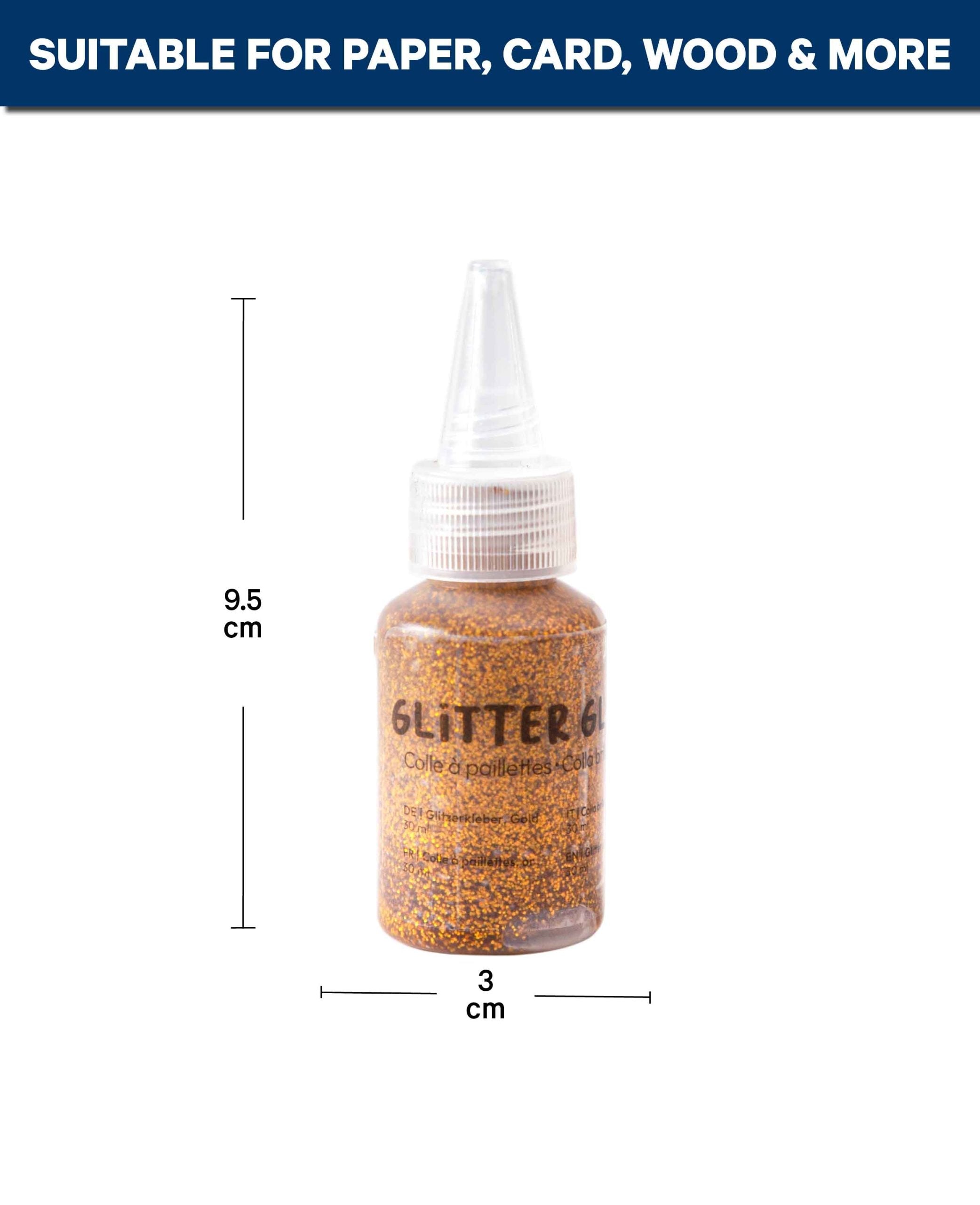 Glitterglue, Glitzerkleber Gold, 30 ml